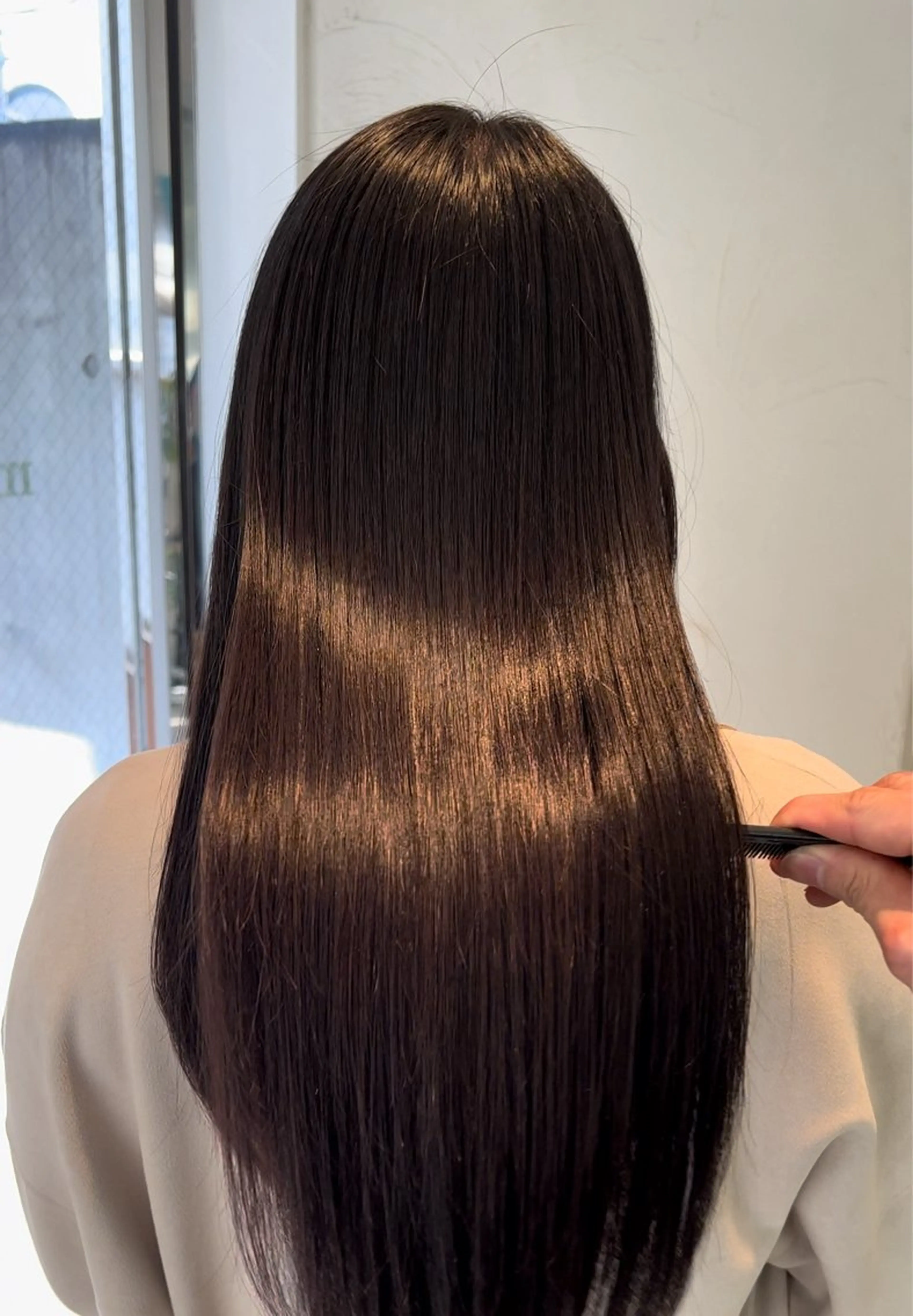 ロング 髪質改善 縮毛矯正 トリートメント 酸性ストレート 髪質改善/酸性ストレ ート/ブリーチ縮毛のヘアスタイル