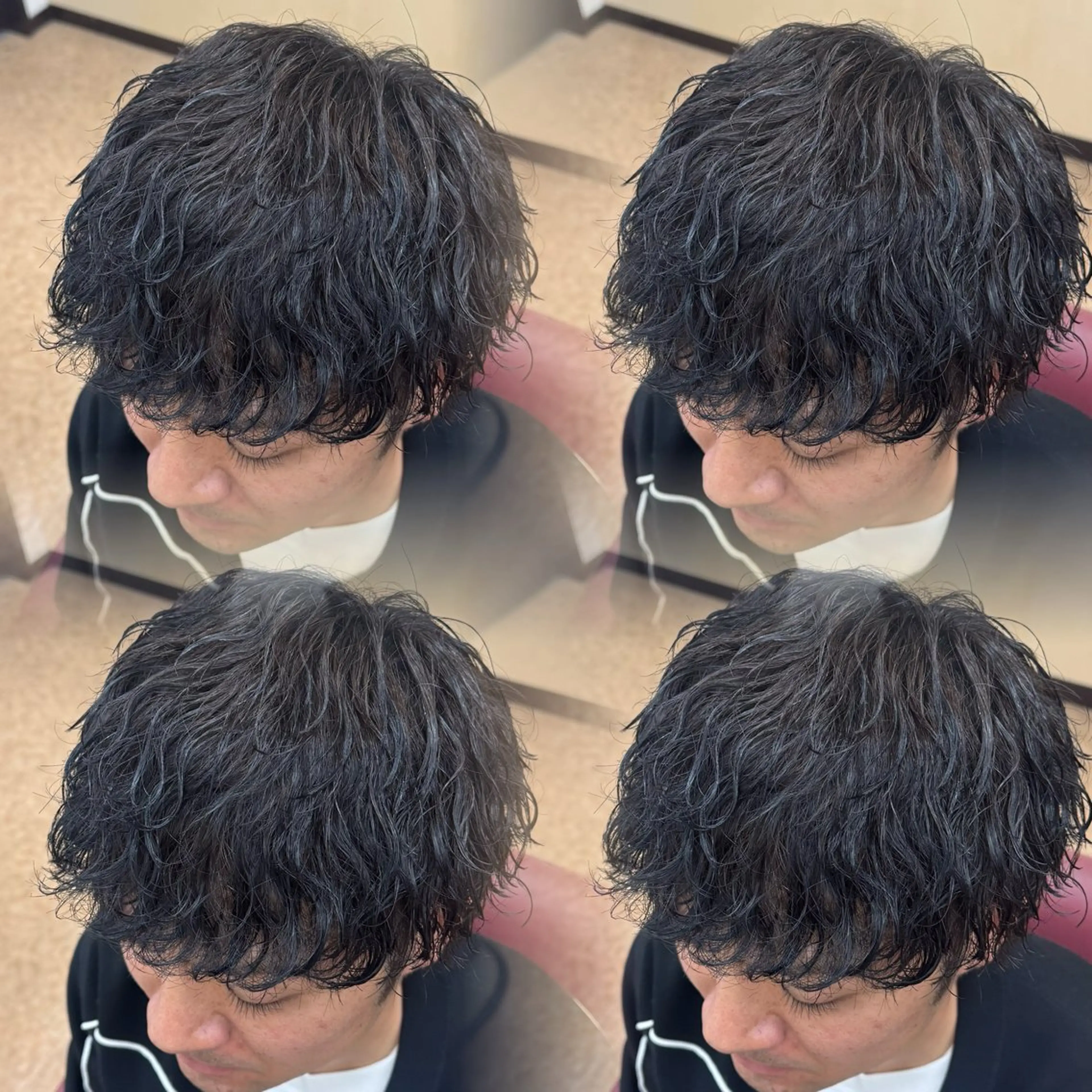 ミディアム メンズ ミディアムパーマ メンズパーマ 波巻きパーマ カット パーマ 焼津メンズパーマ特化 大石雄生のヘアスタイル