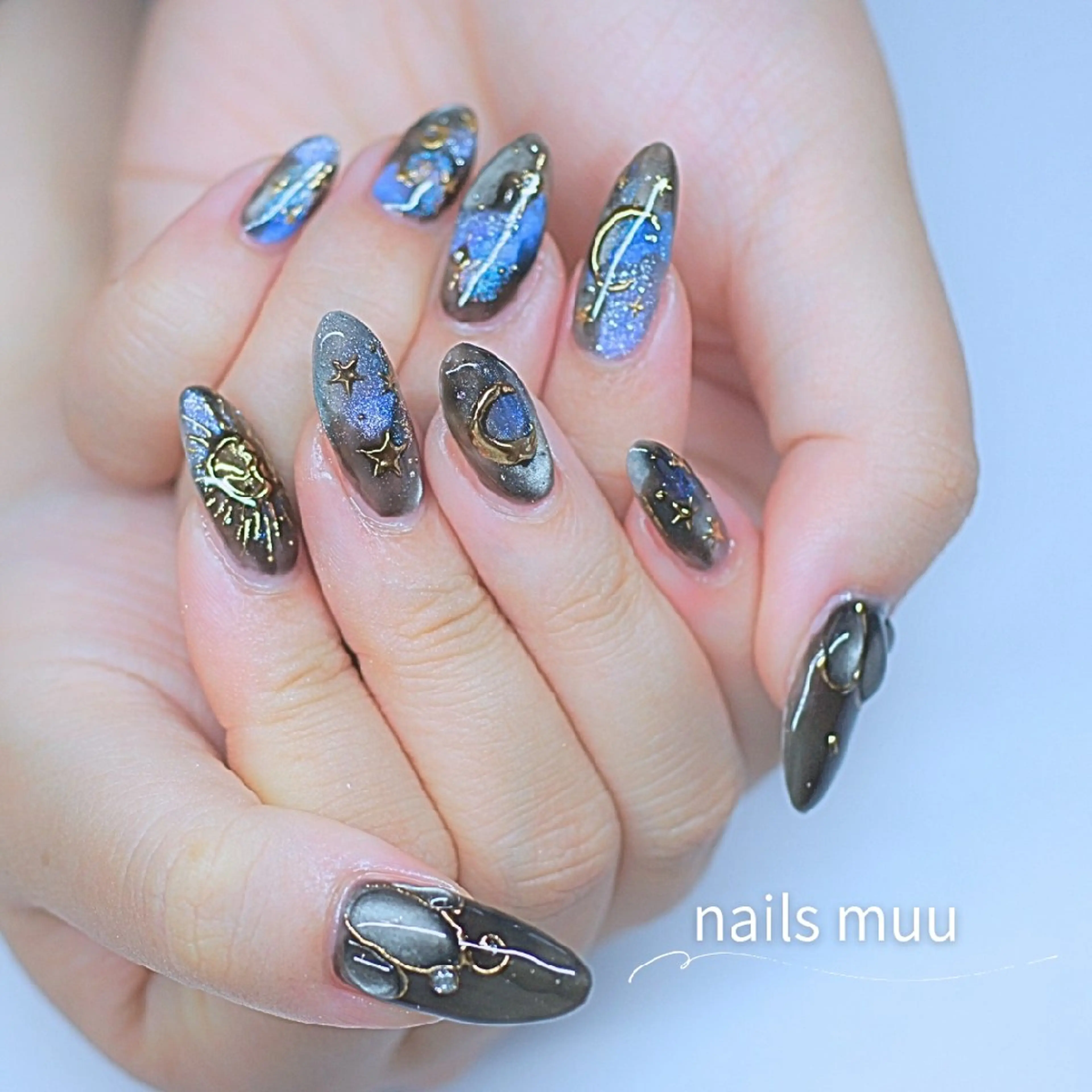 ネイル アートネイル ハロウィン ぷっくりネイル ハンドネイル nails muu まゆのネイルデザイン