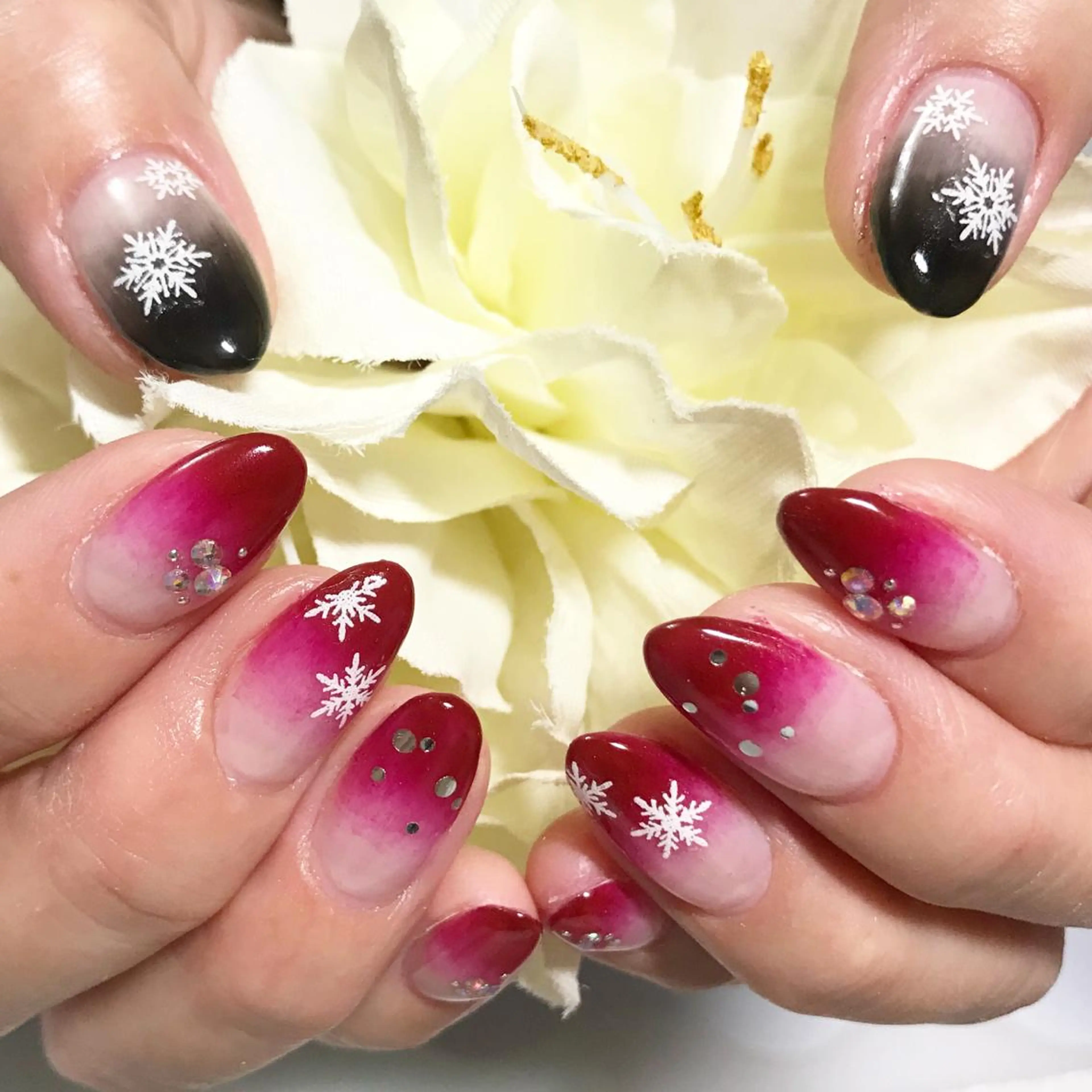 ネイル ボルドー フットネイル グラデーション シンプルネイル 春ネイル nail fufla ♡yamane♡のネイルデザイン
