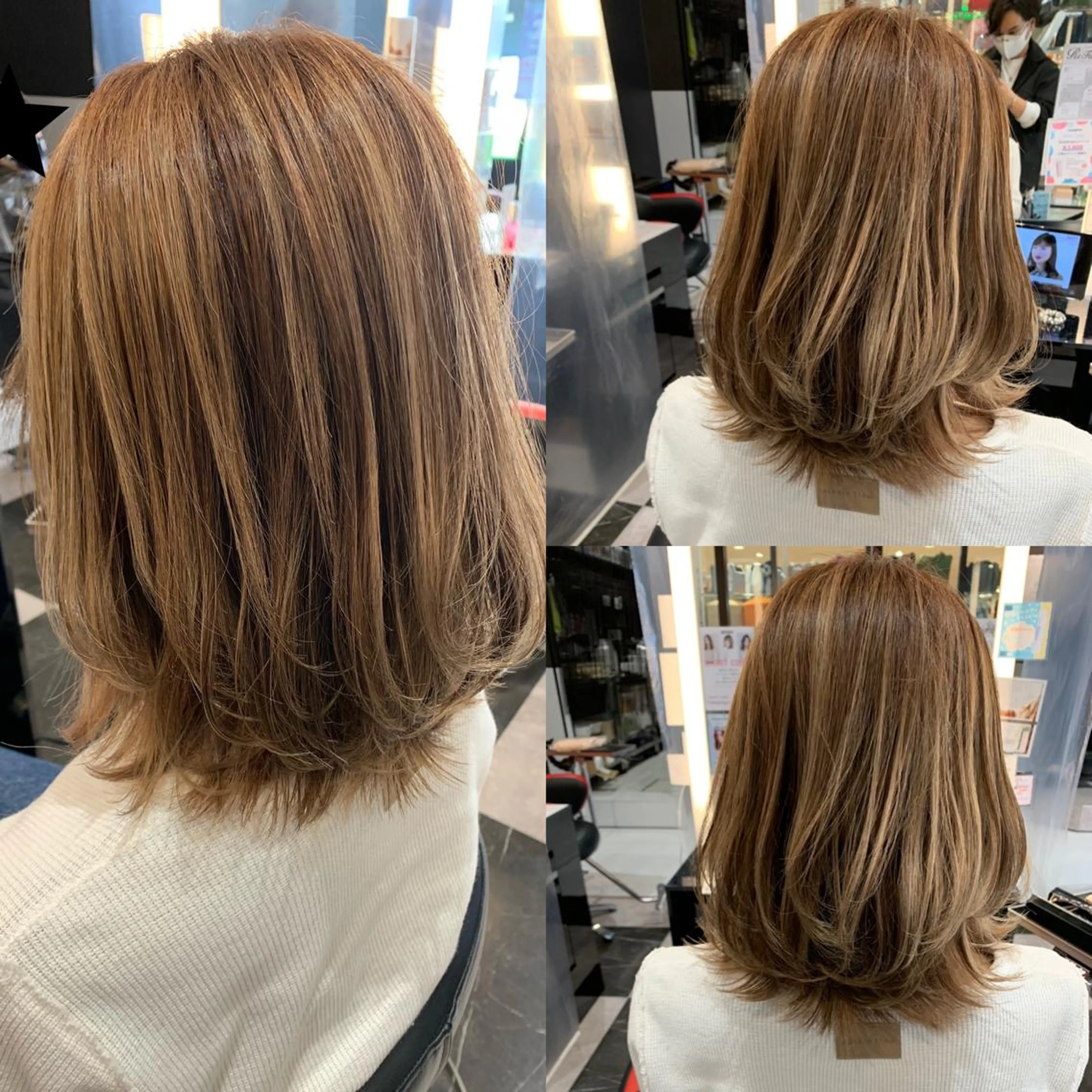 ミディアム ハイライト 中村 侑弘のヘアスタイル