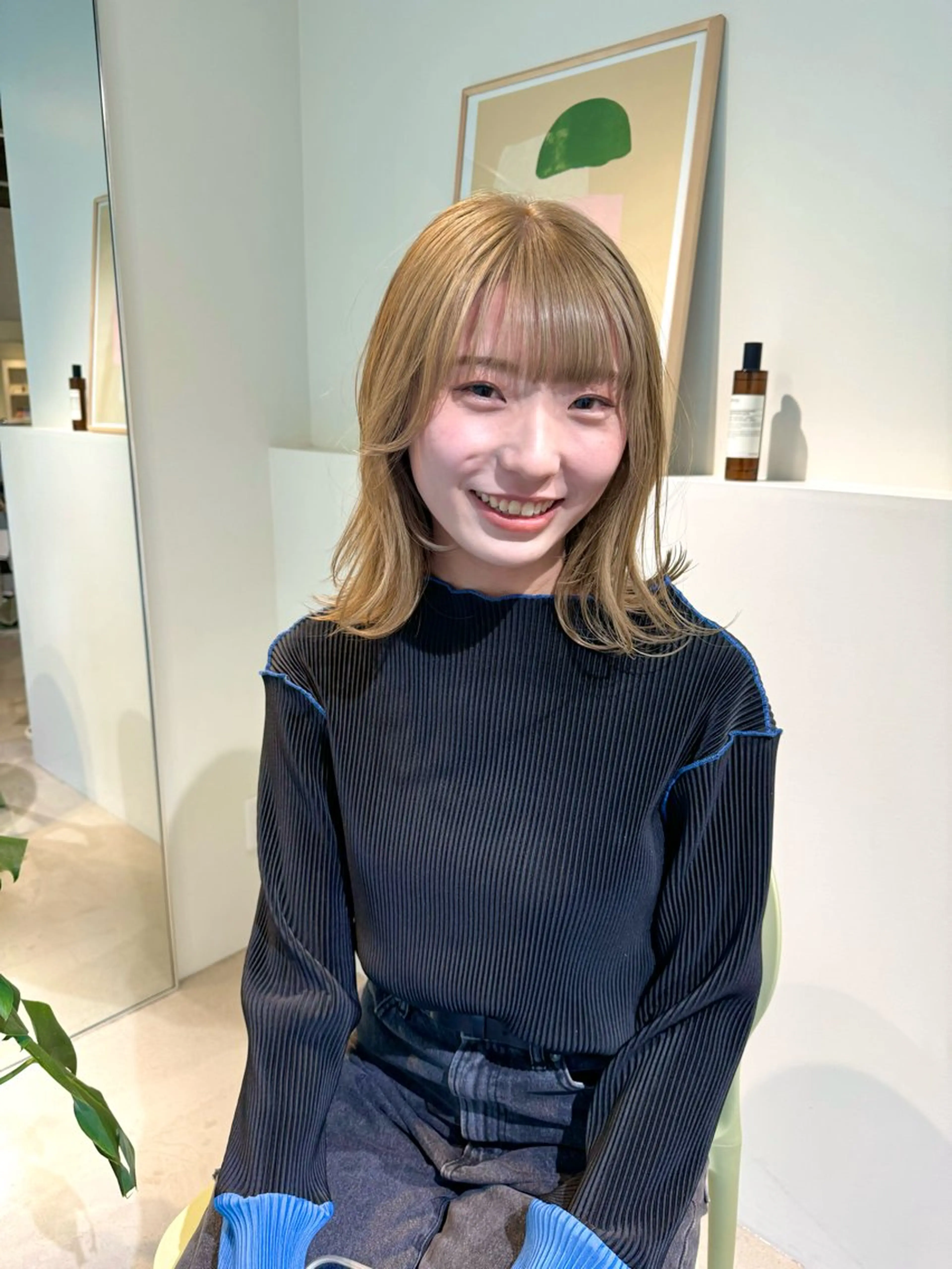 ミディアム カラー アディクシーカラー アッシュ ベージュカラー グレージュ オリーブカラー 髪質改善マスター 長尾勇弥/梅田中津のヘアスタイル