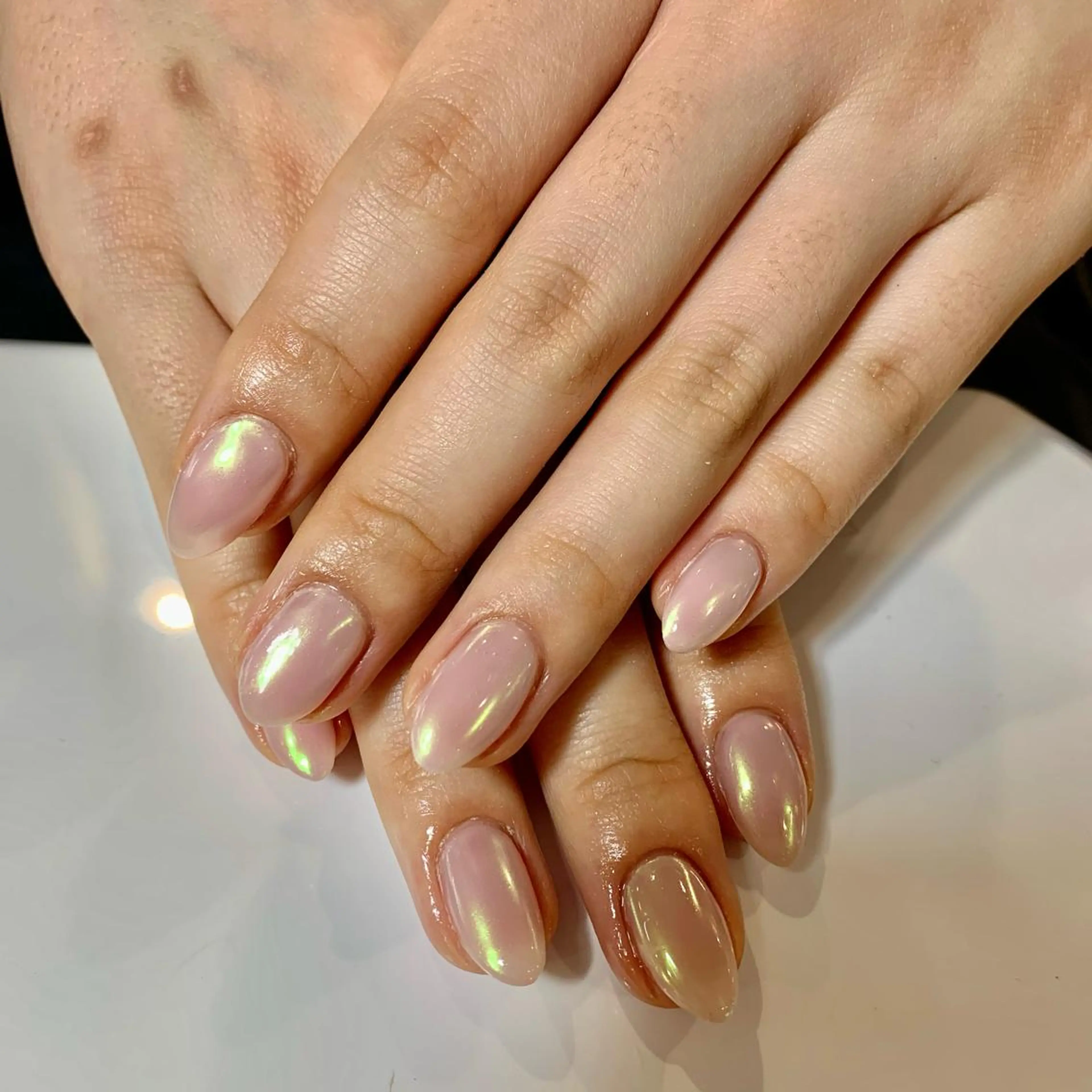 ネイル オーロラネイル ミラーネイル ワンカラーネイル 松川 めぐみのネイルデザイン