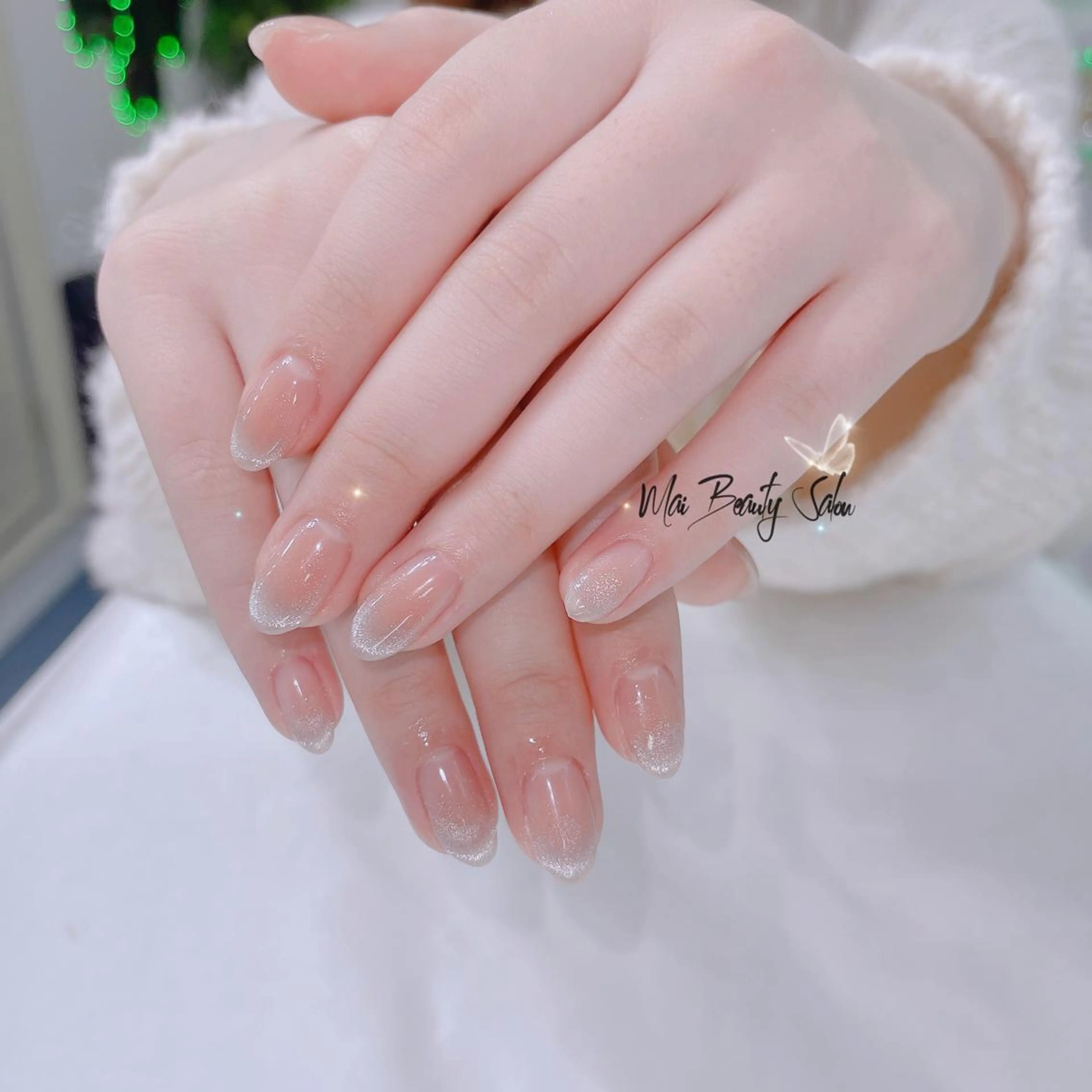 ネイル オーロラネイル チークネイル 長さ出し フラッシュネイル フットネイル MaiBeauty マイ マイのネイルデザイン