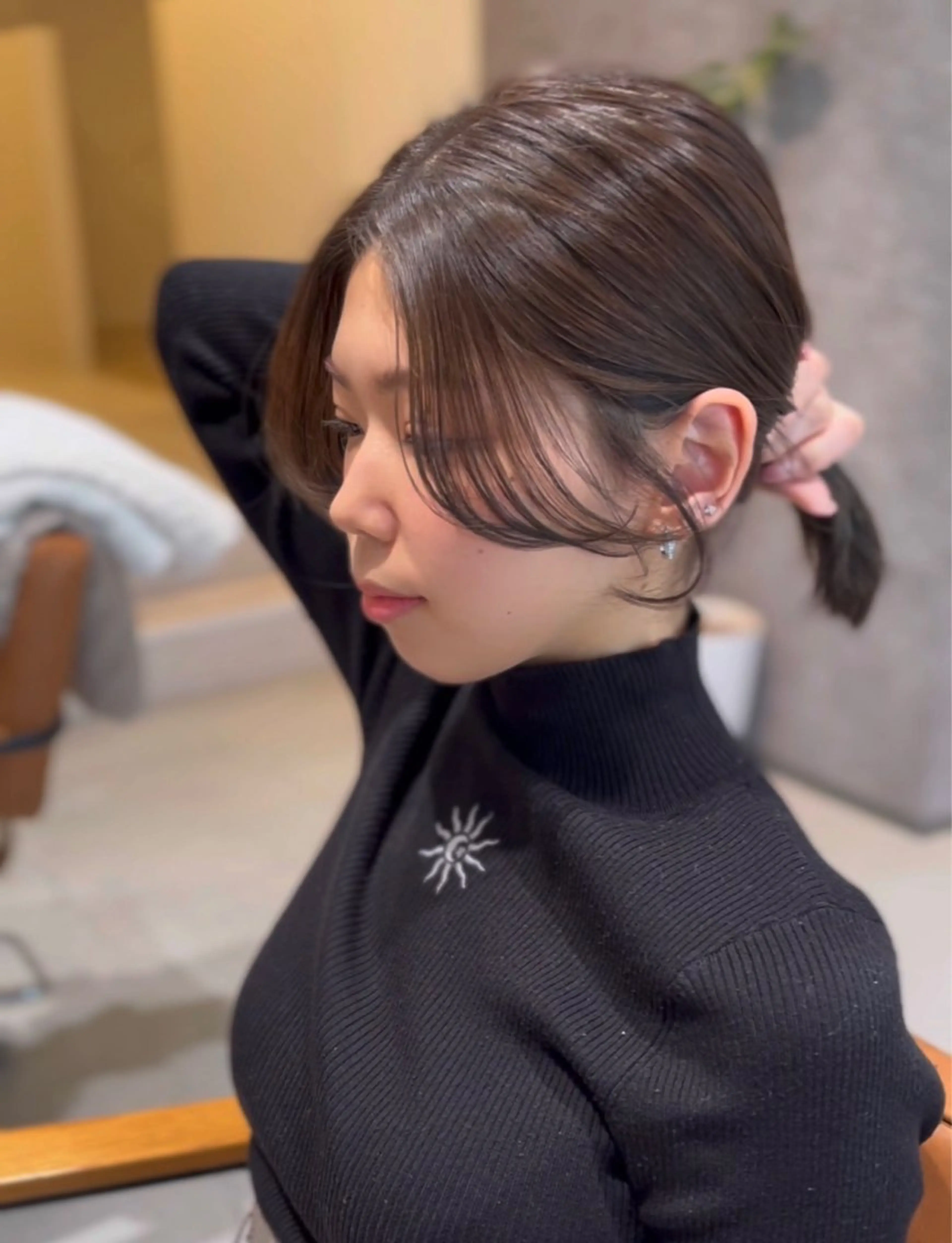 ミディアム 小顔カット 奥田 蓮のヘアスタイル