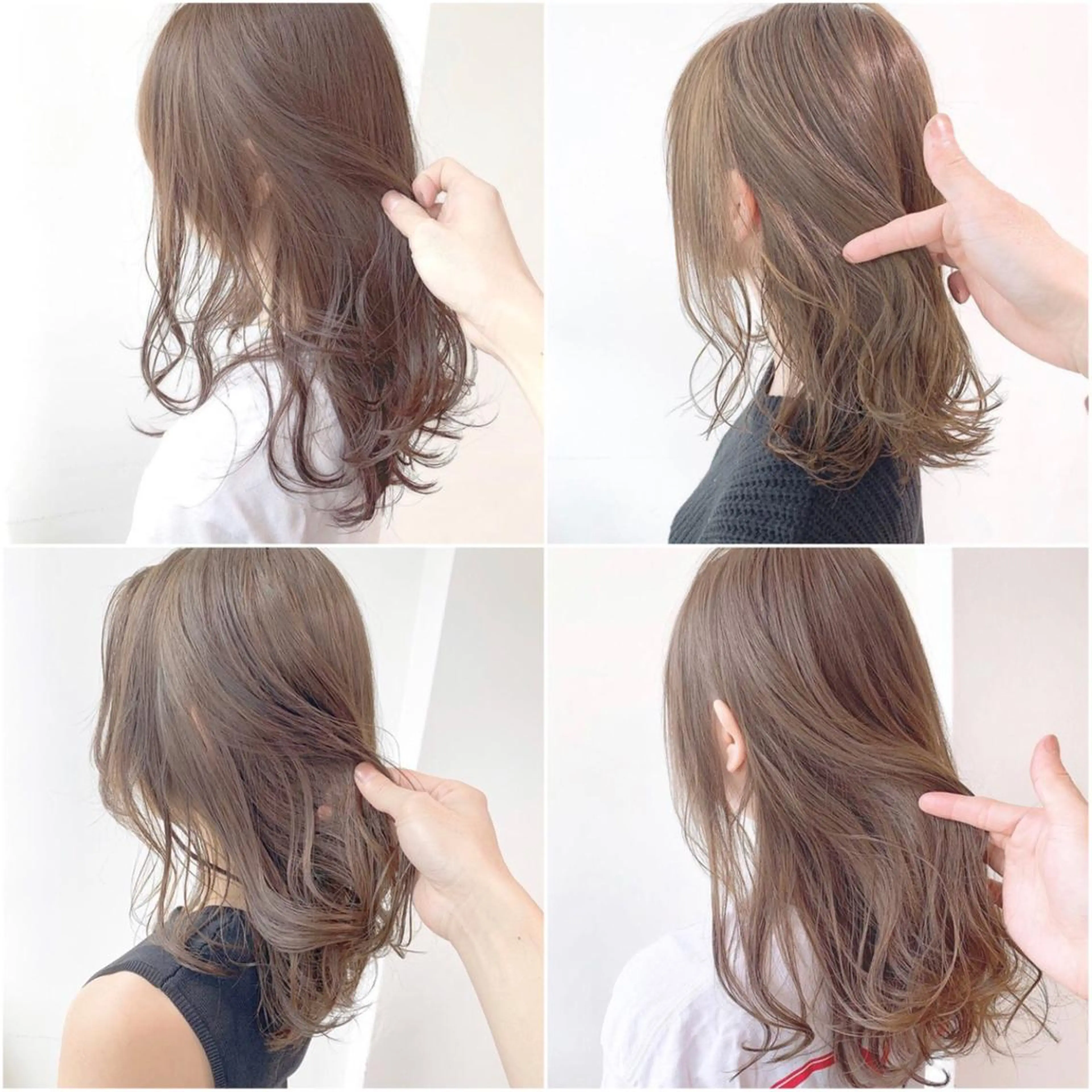 セミロング カラー レイヤーカット 透明感カラーのヘアスタイル