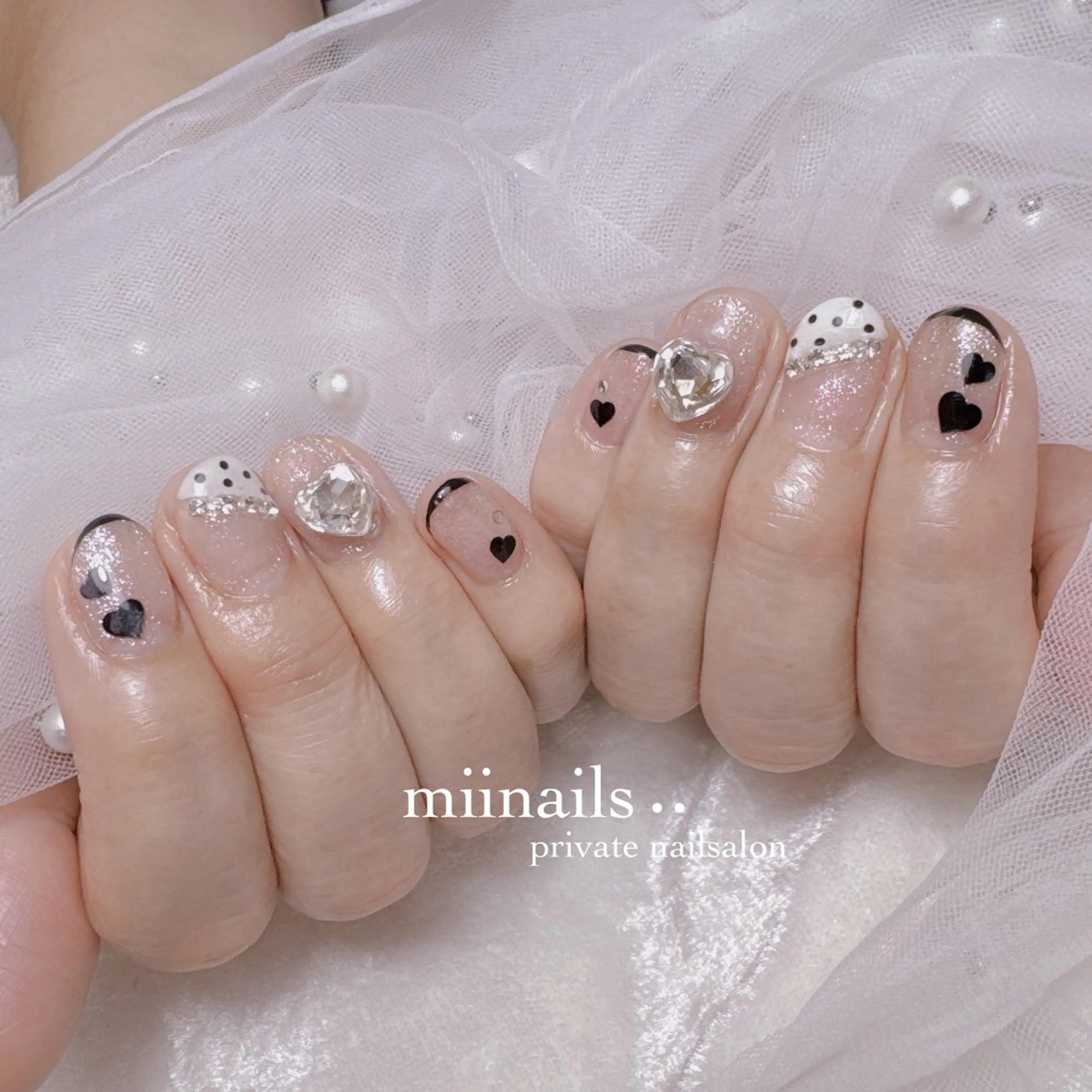 ネイル 韓国ネイル マグネットネイル ワンホンネイル ハンドネイル nailsalon miinailsのネイルデザイン