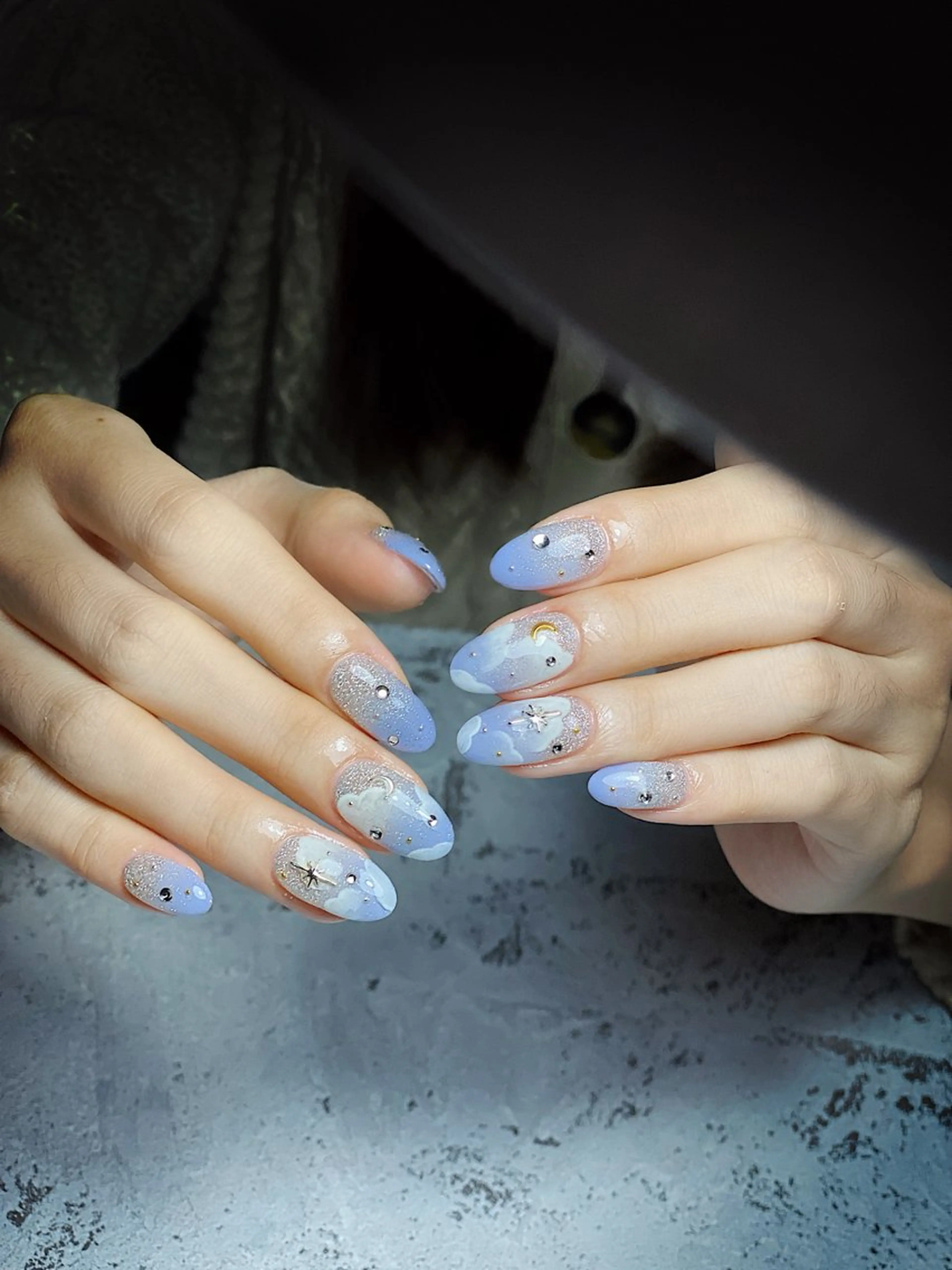 メンズ ネイル アートネイル フレンチネイル ジェルネイル キラキラネイル パラジェル ハンドネイル Bloom スカルプ専門店のネイルデザイン