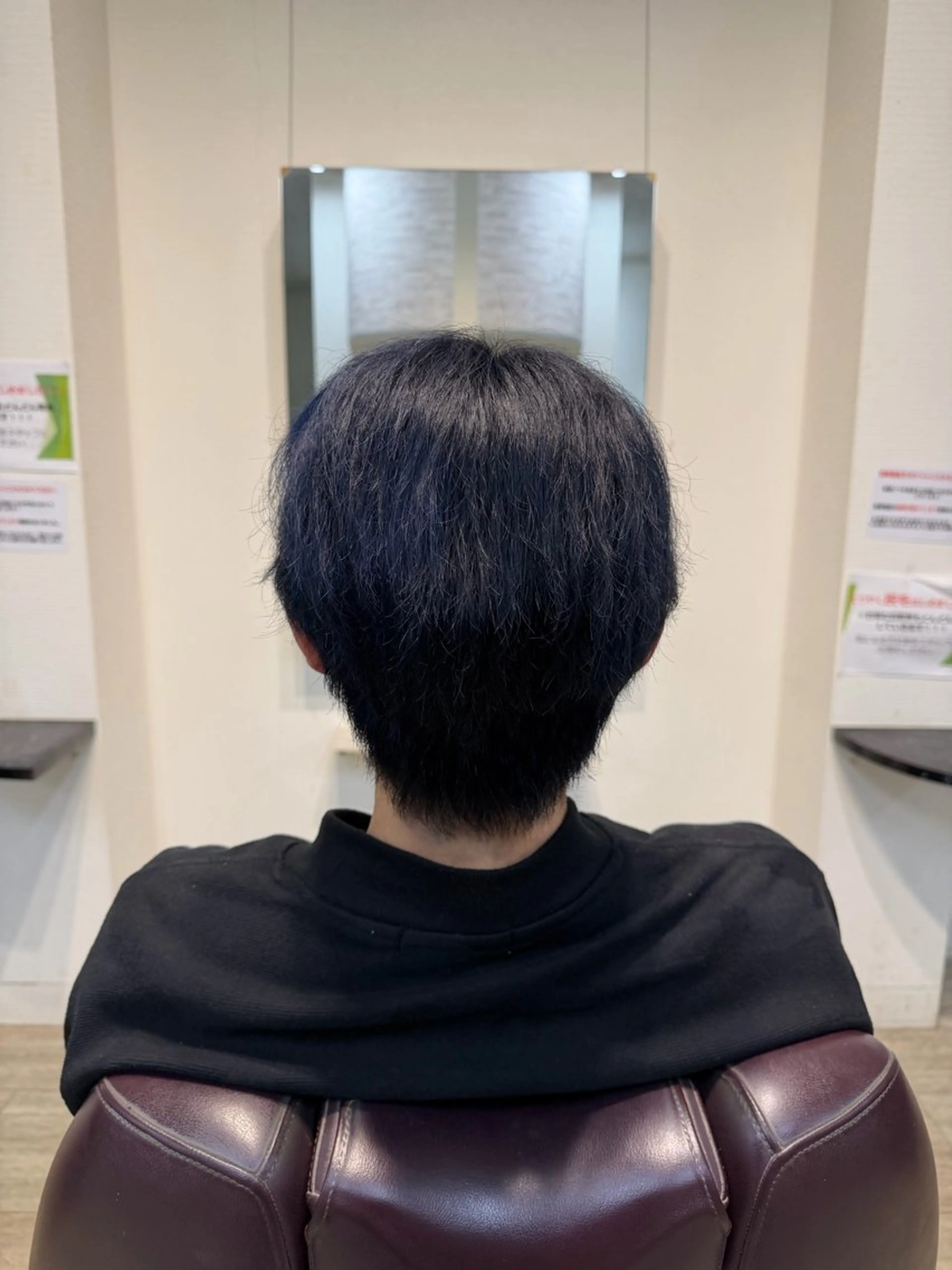 ショート カラー 黒髪 ブルーカラー ブルーブラック 呉屋 俊介のヘアスタイル