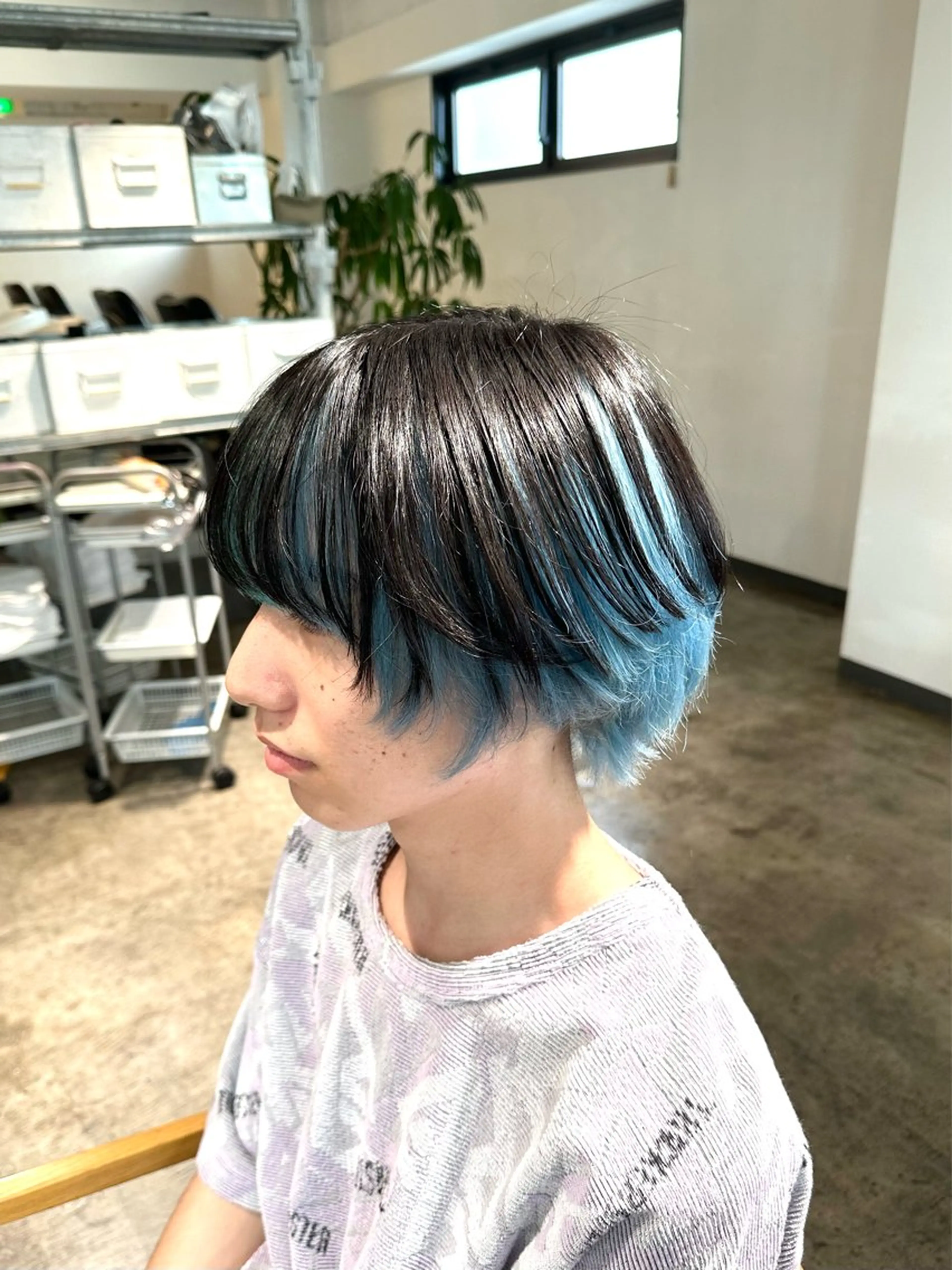 カラー メンズ メンズブリーチ メンズハイトーン メンズパーマ ブリーチ ブルーカラー カット ヘアカラー トリートメント 骨格補正施術/メンズ 専門美容師/YUYAのヘアスタイル