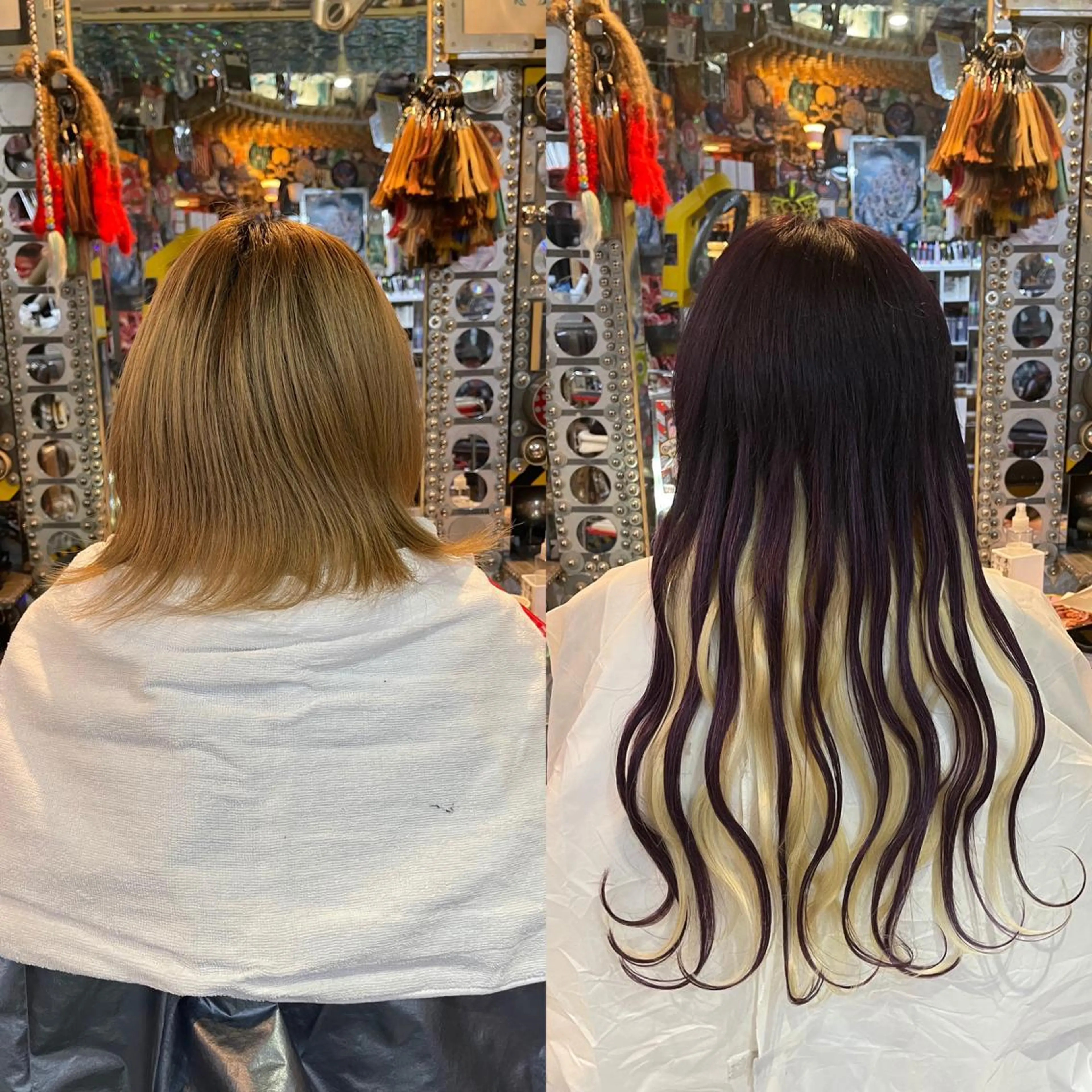 ロング カラー ヘアアレンジ インナーカラー エクステ ロング ウルフカット 🌈派手髪エクステ ブレイズ🌈ひろとのヘアスタイル