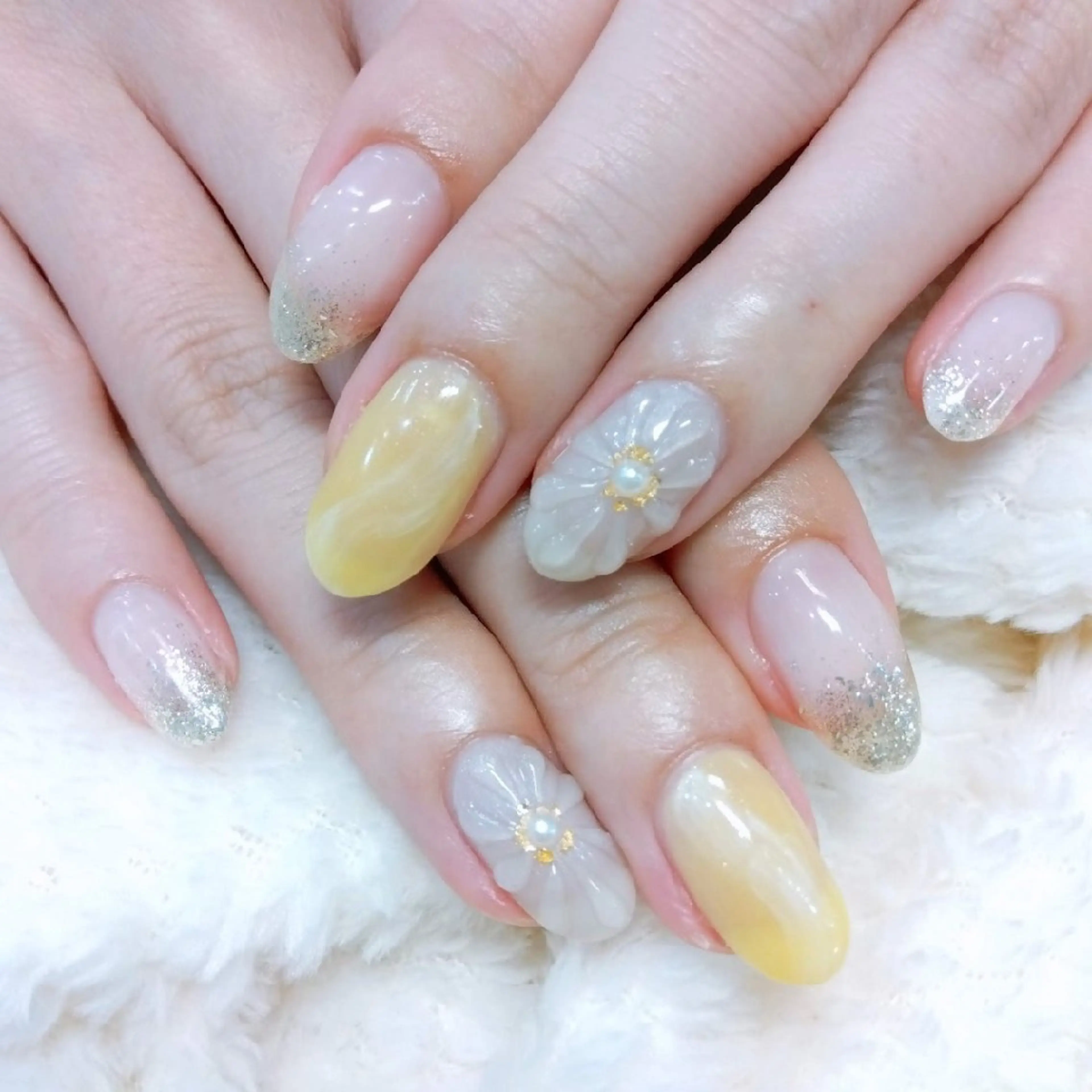 ネイル フラワーネイル ぷっくりネイル miel nail mayaのネイルデザイン