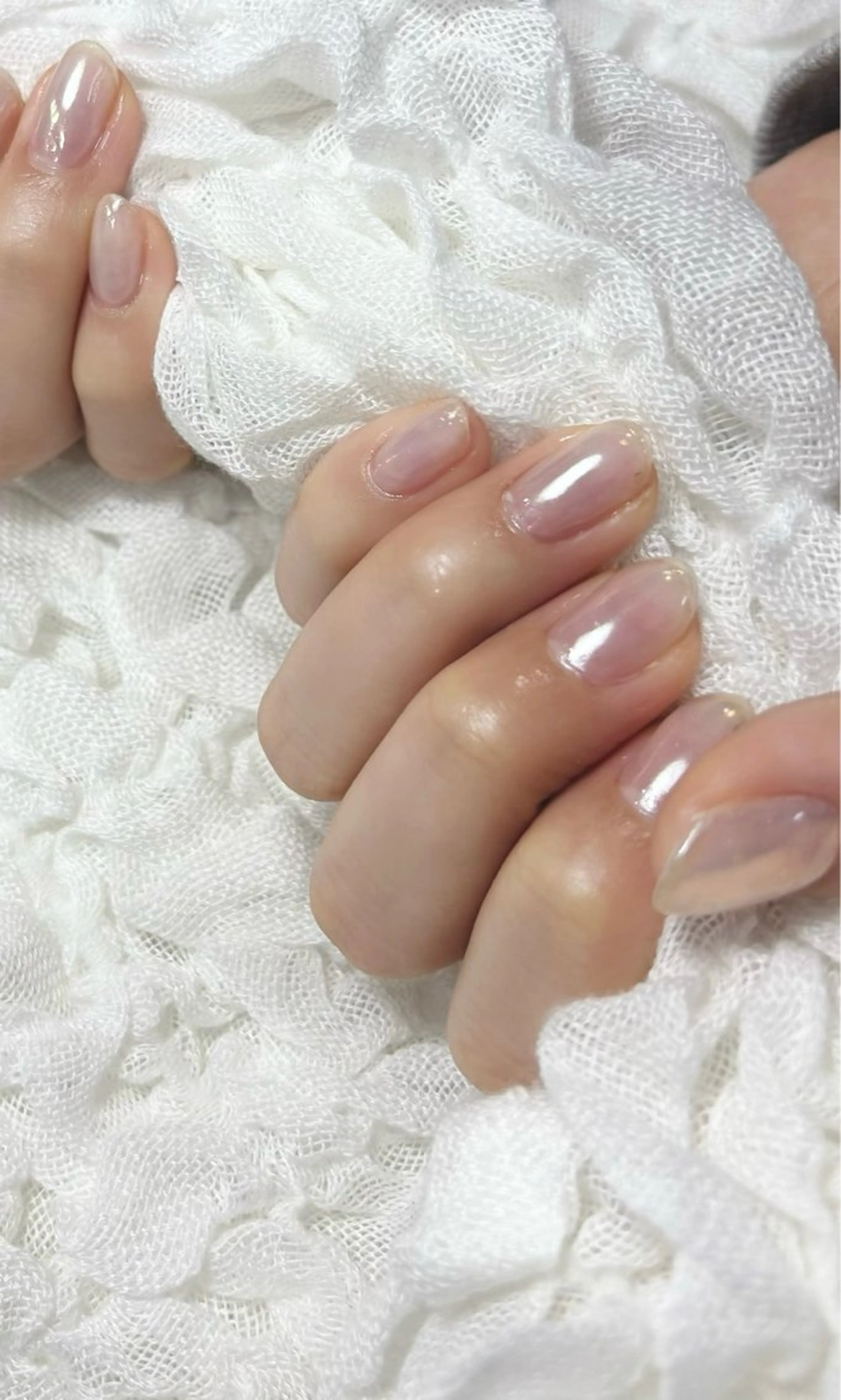 ネイル クリアネイル 氷ネイル・うるうるネイル ワンカラーネイル シンデレラサロン💅 ほみのネイルデザイン