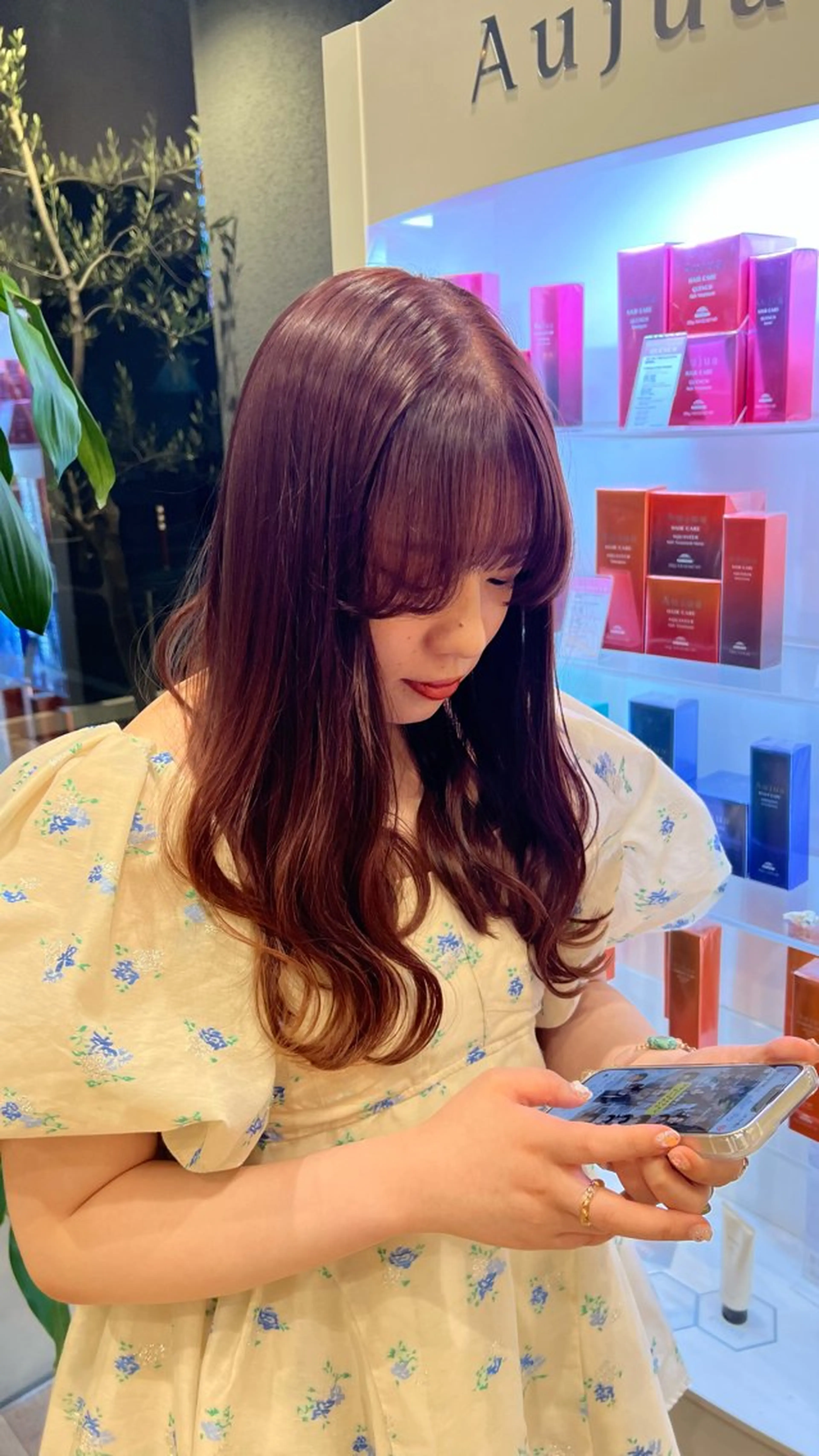 セミロング ヘアカラー 中山 紗希のヘアスタイル