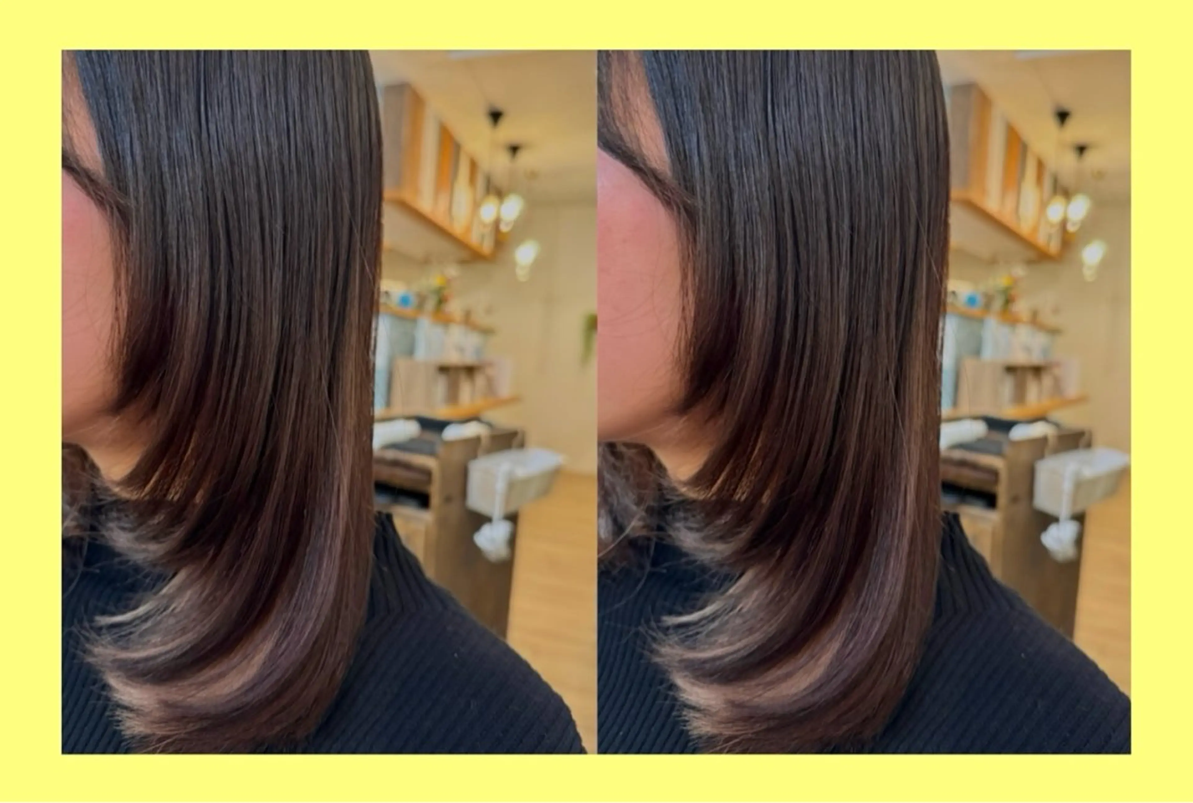 ミディアム カラー インナーカラー 顔まわりレイヤー 顔周りカット レイヤーカット 髪質改善/ハイトーン /茅ヶ崎/YUUKAのヘアスタイル