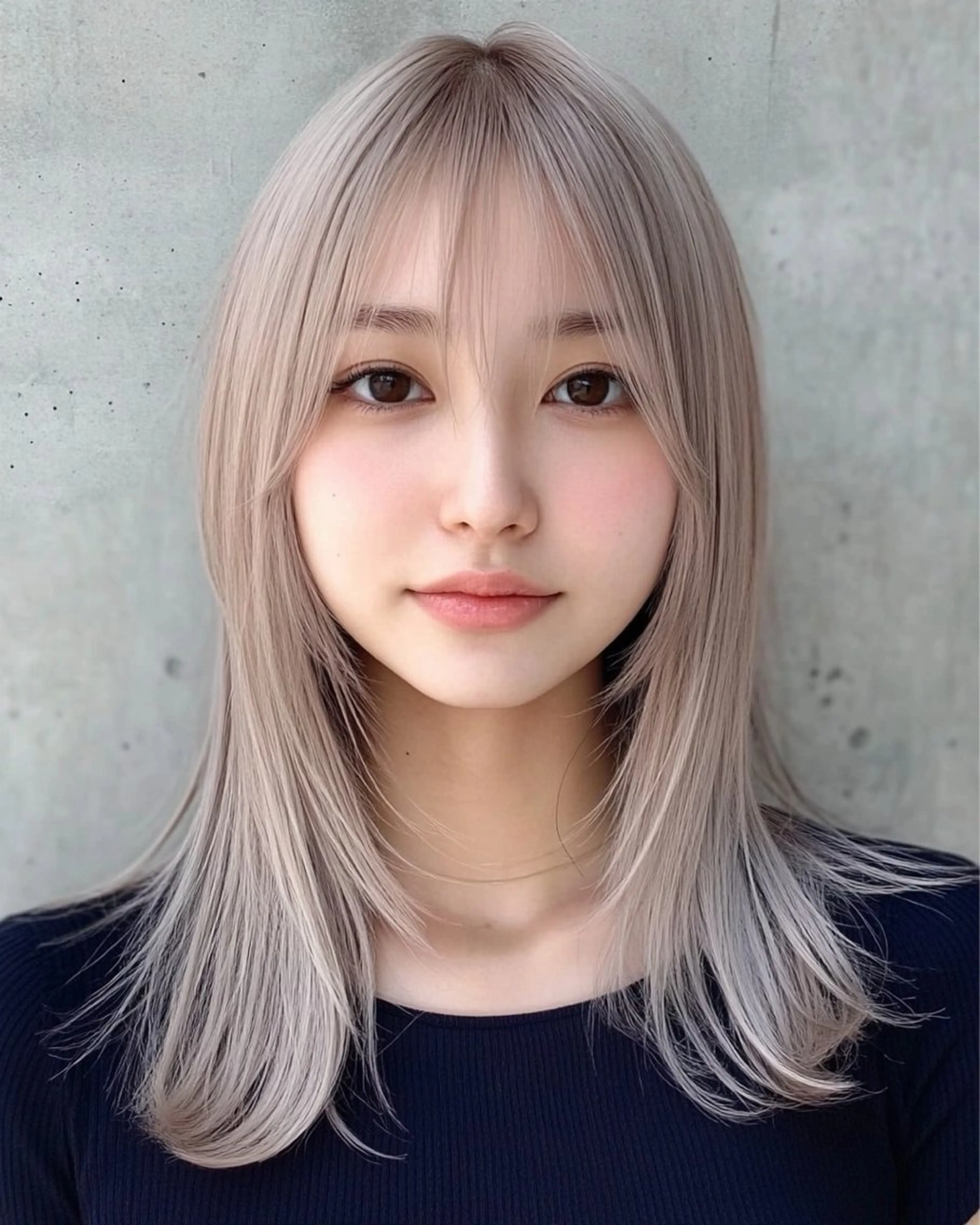 ミディアム カラー カット ヘアカラー トリートメント レイヤー×顔周 り×髪質改善/MIUのヘアスタイル