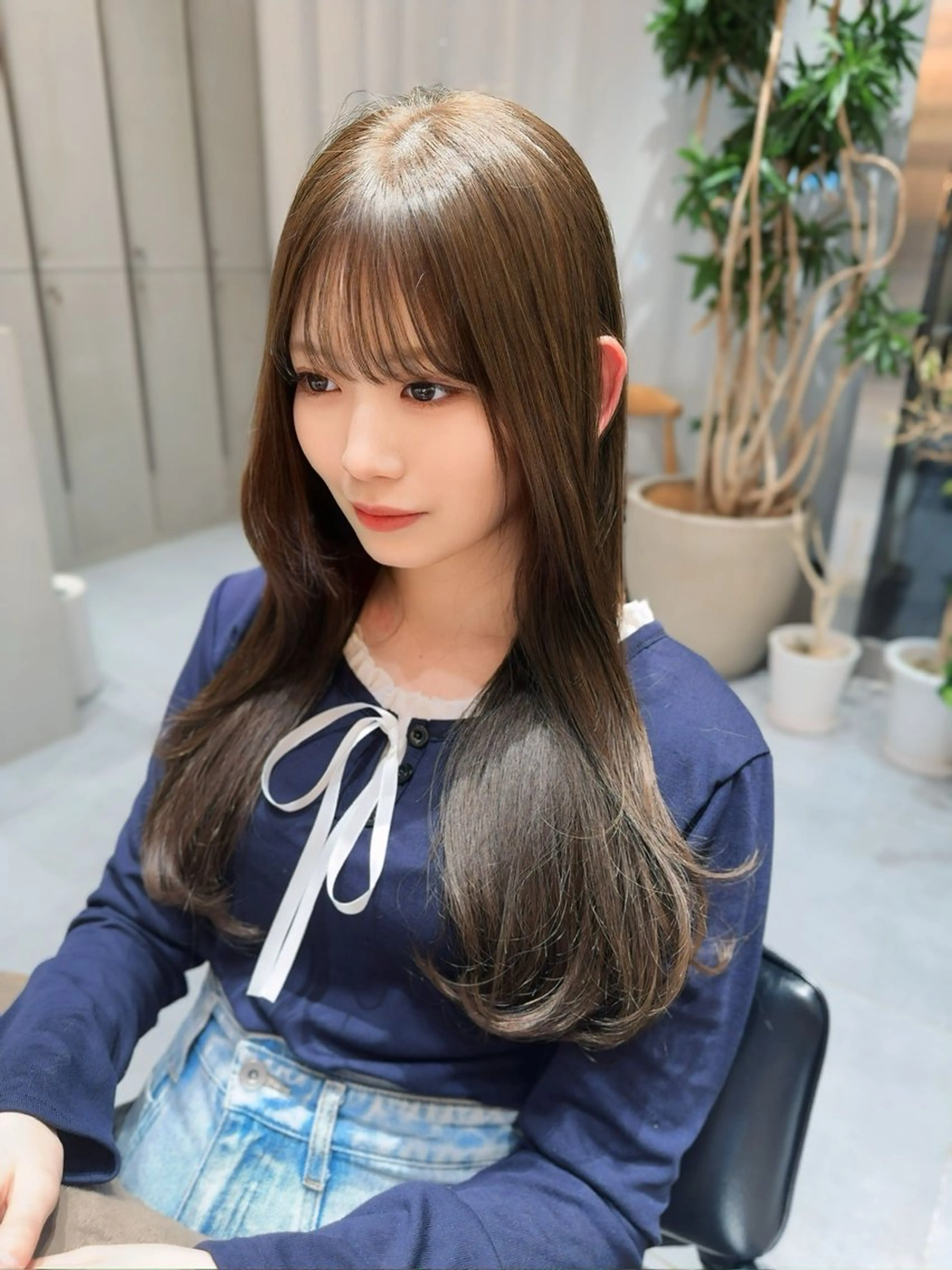 ロング カラー カット ヘアカラー トリートメント ヘアセット 🎀韓国レイヤー 🇰🇷mireiのヘアスタイル