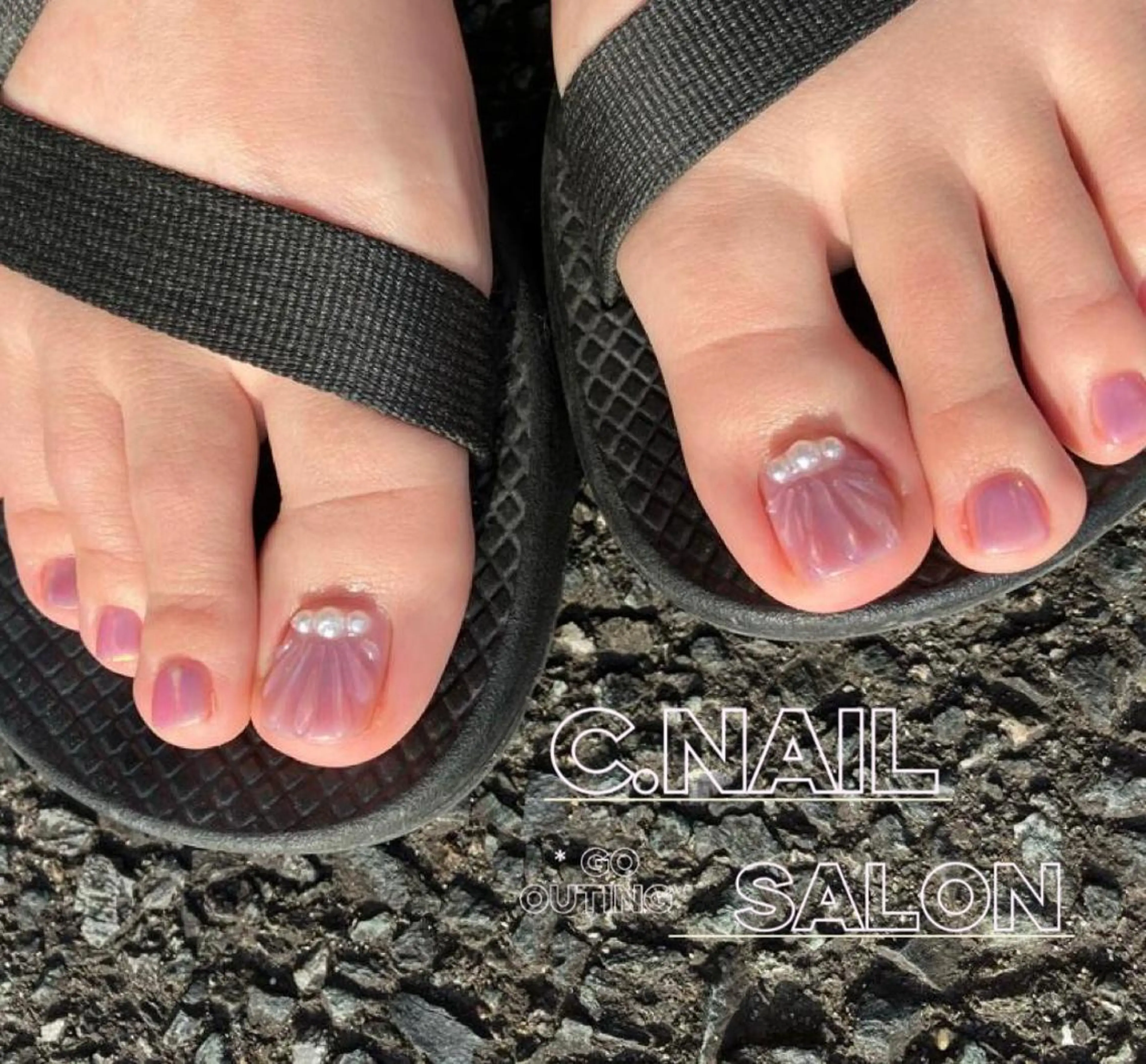 ネイル フットネイル ニュアンスネイル C.Nail &Eye筑紫駅のネイルデザイン