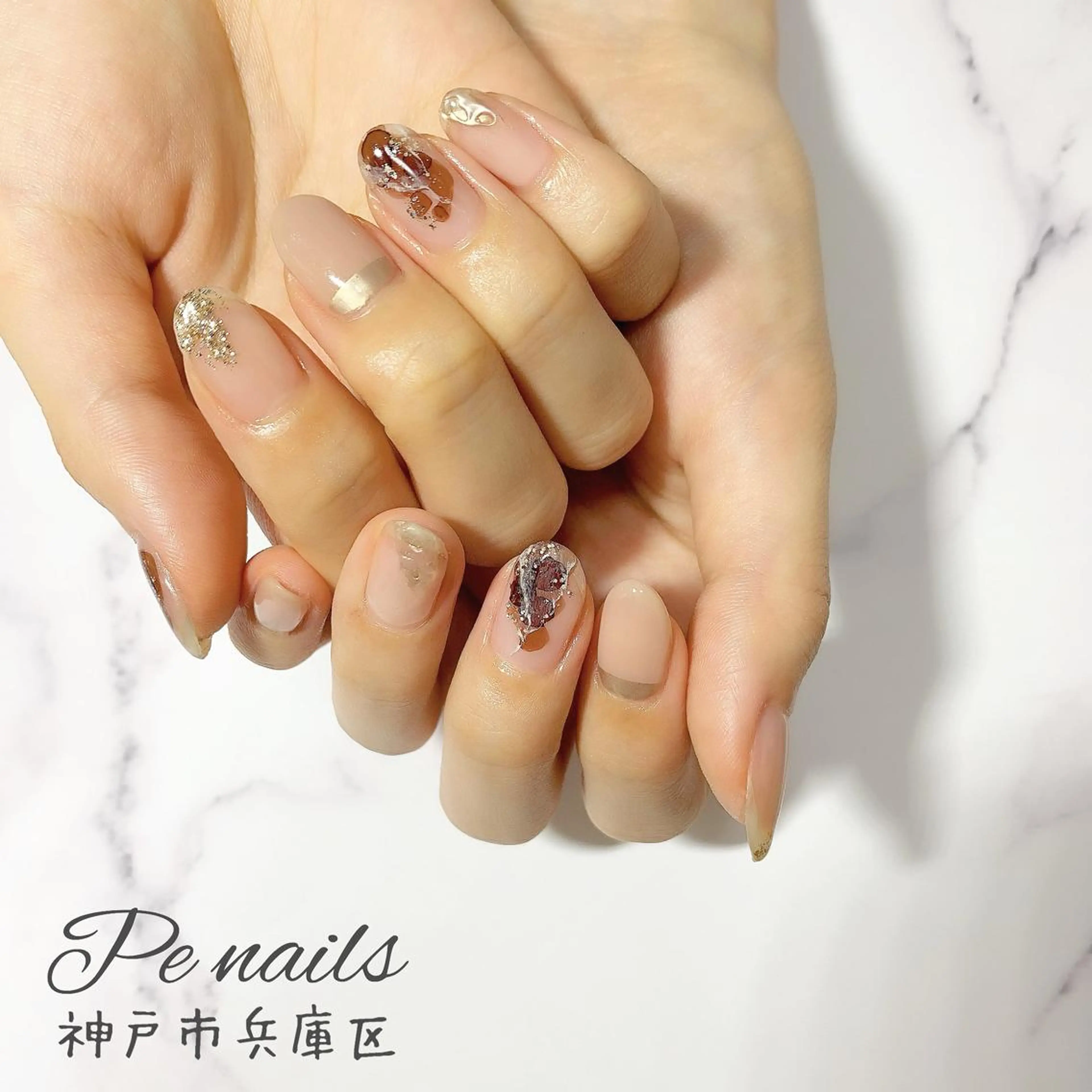 ネイル 神戸駅ネイルサロン PE NAILSのネイルデザイン