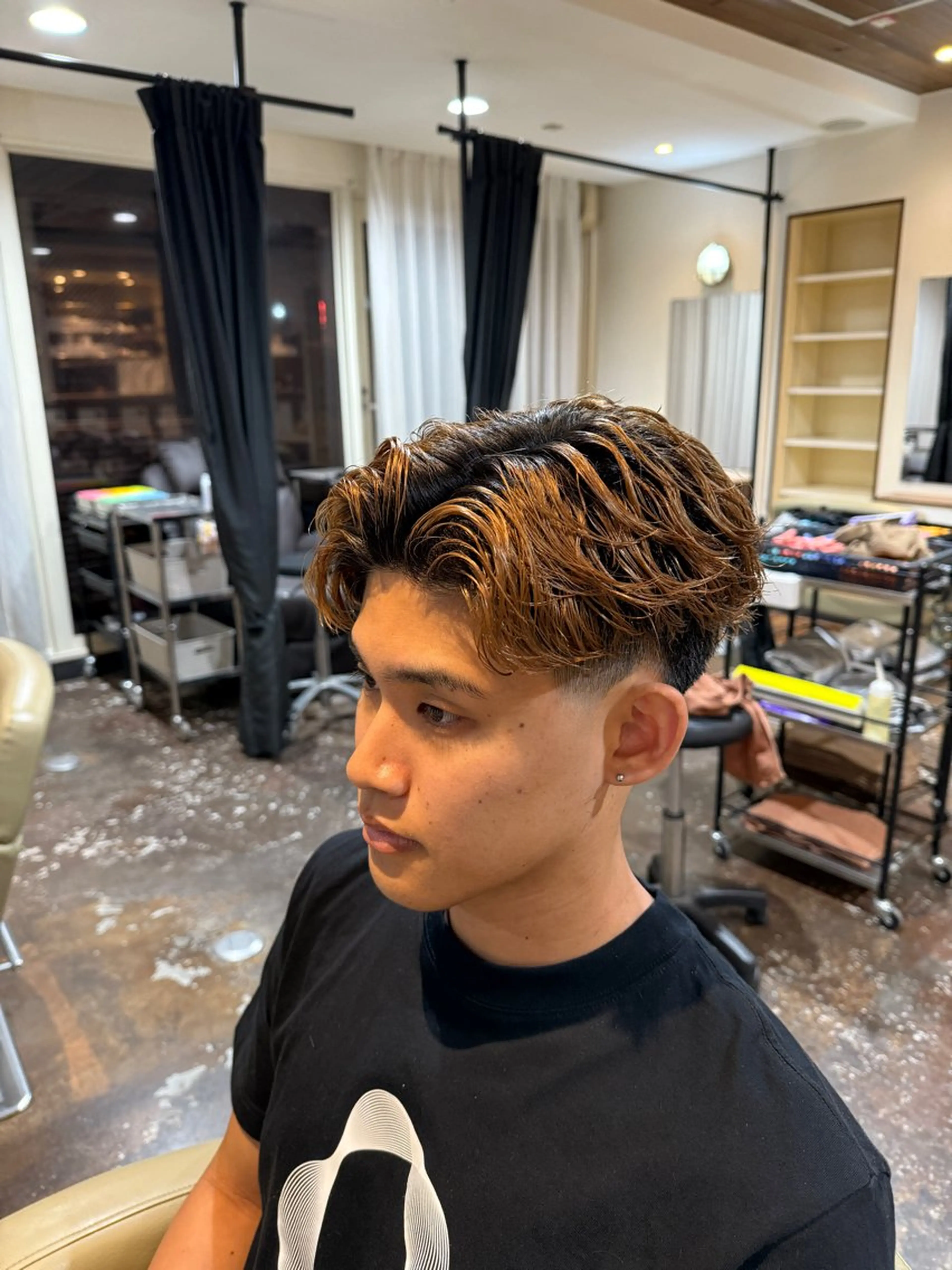 パーマ メンズ 漢眉毛/メンズパーマ /メッシュ/ヒロヤのヘアスタイル