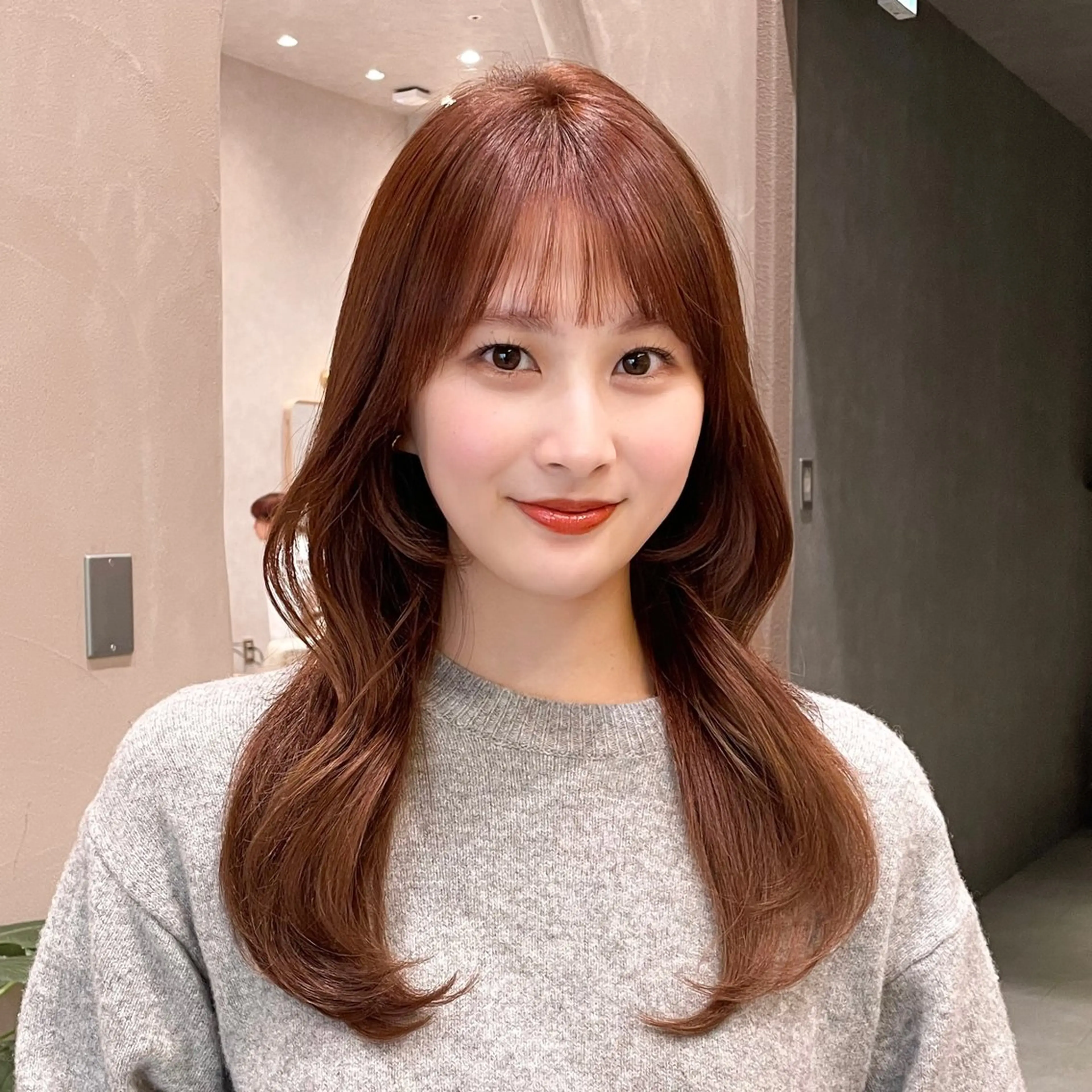 ロング カラー 髪質改善 ロング 縮毛矯正 トリートメント HINA🎀韓国ヘア エクステ/小顔カットのヘアスタイル