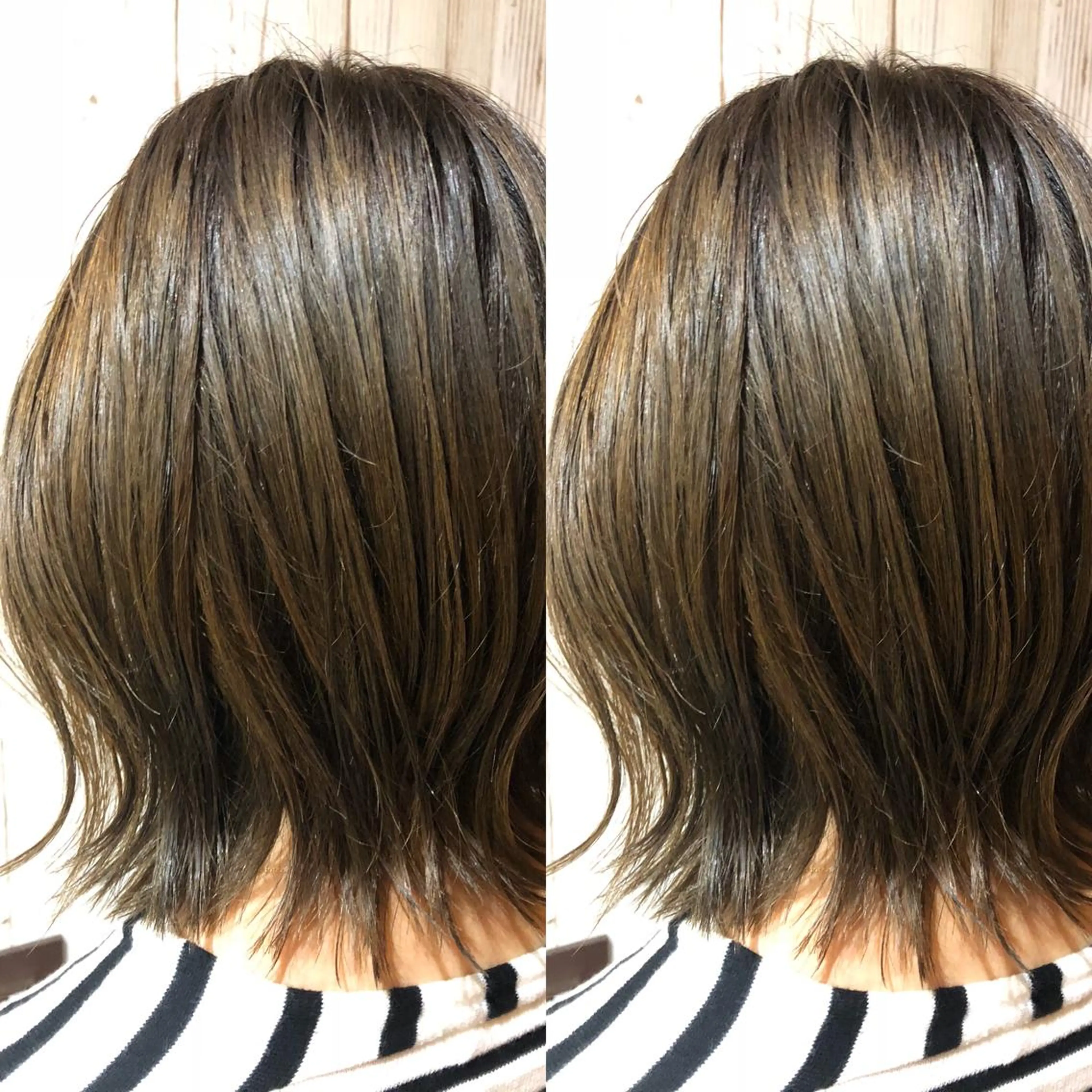 ミディアム カラー ブリーチ ブリーチなしカラー 外ハネヘア トリートメント ヘッドスパ ヘアサロンオスカー 岸和田蛸地蔵店のヘアスタイル