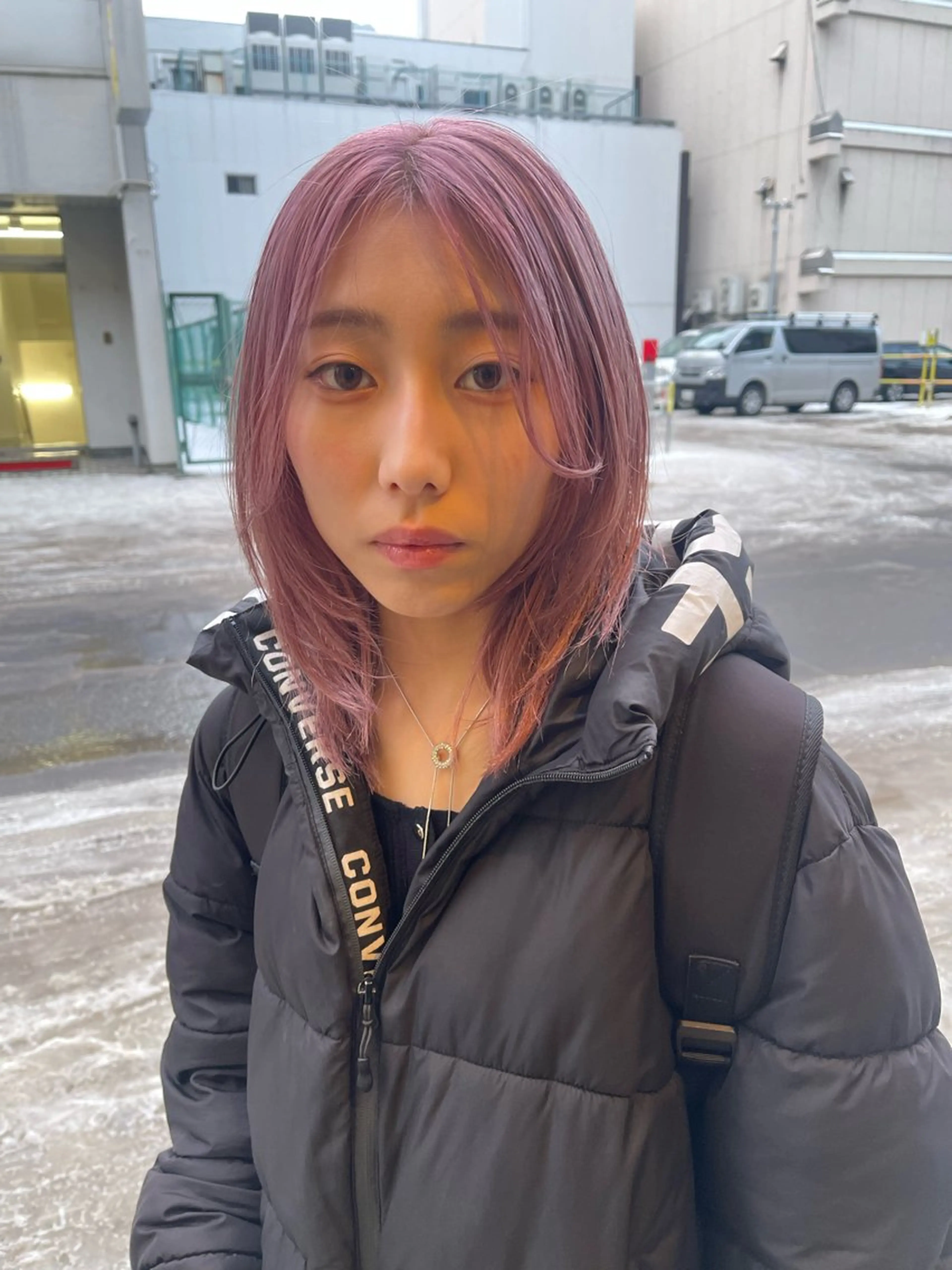 ミディアム カラー ヘアカラー トリートメント 💓パーマ，💗 レイヤーカットのヘアスタイル