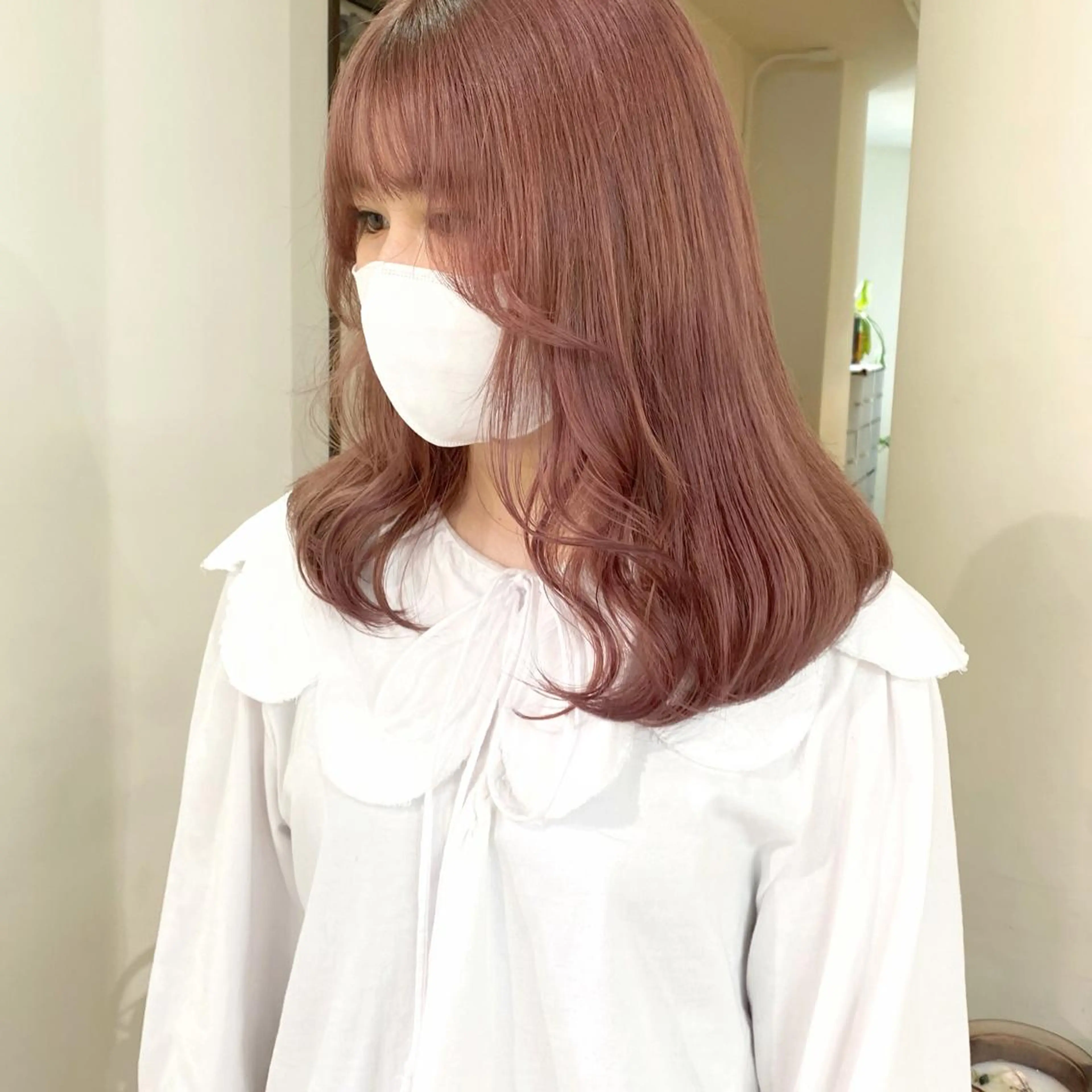 カラー ベージュカラー ブリーチ ピンクカラー mizuki/ピンク ベージュ.レイヤーのヘアスタイル