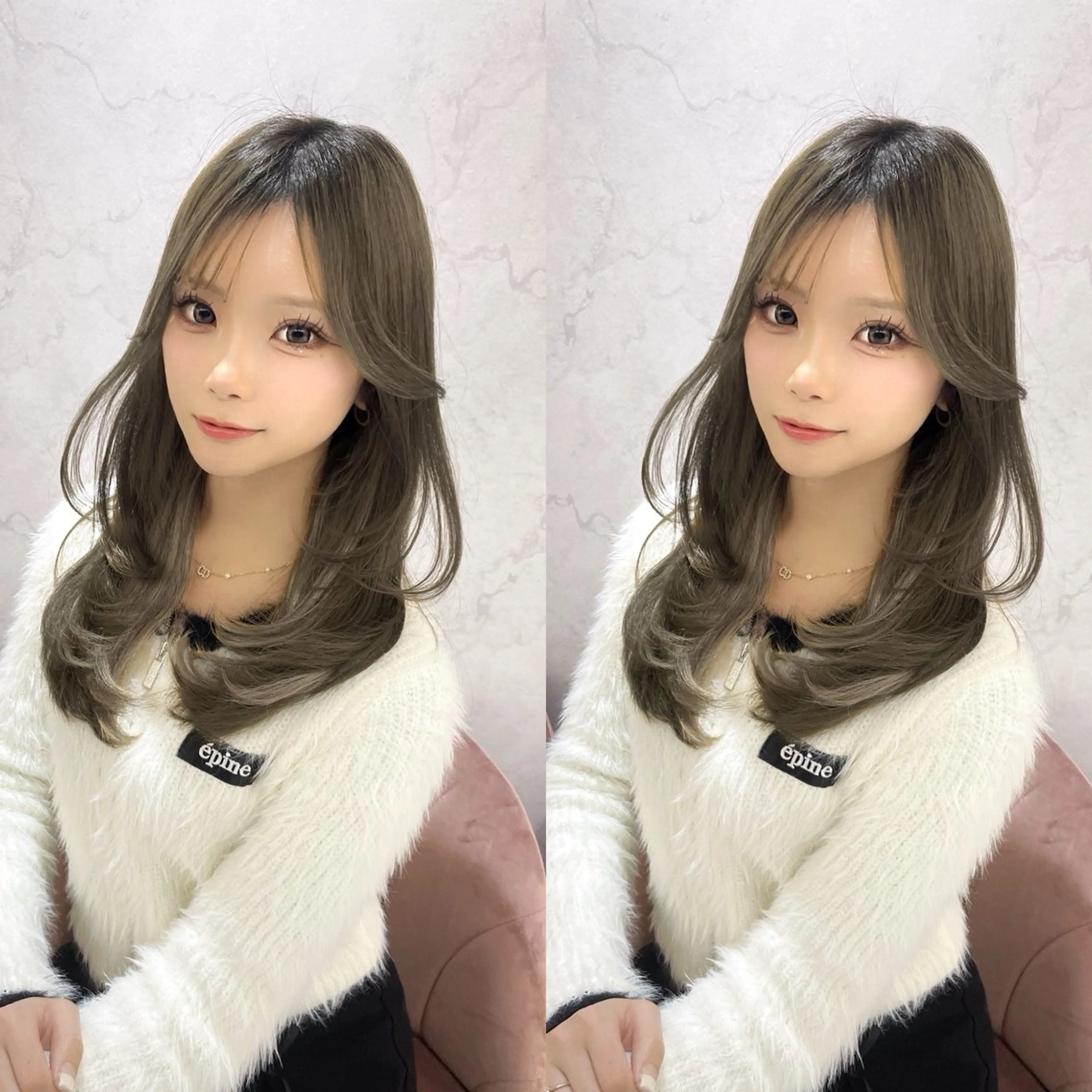 ロング カラー カット ヘアセット レイヤー/髪質改善 /透け感カラー/艶髪のヘアスタイル