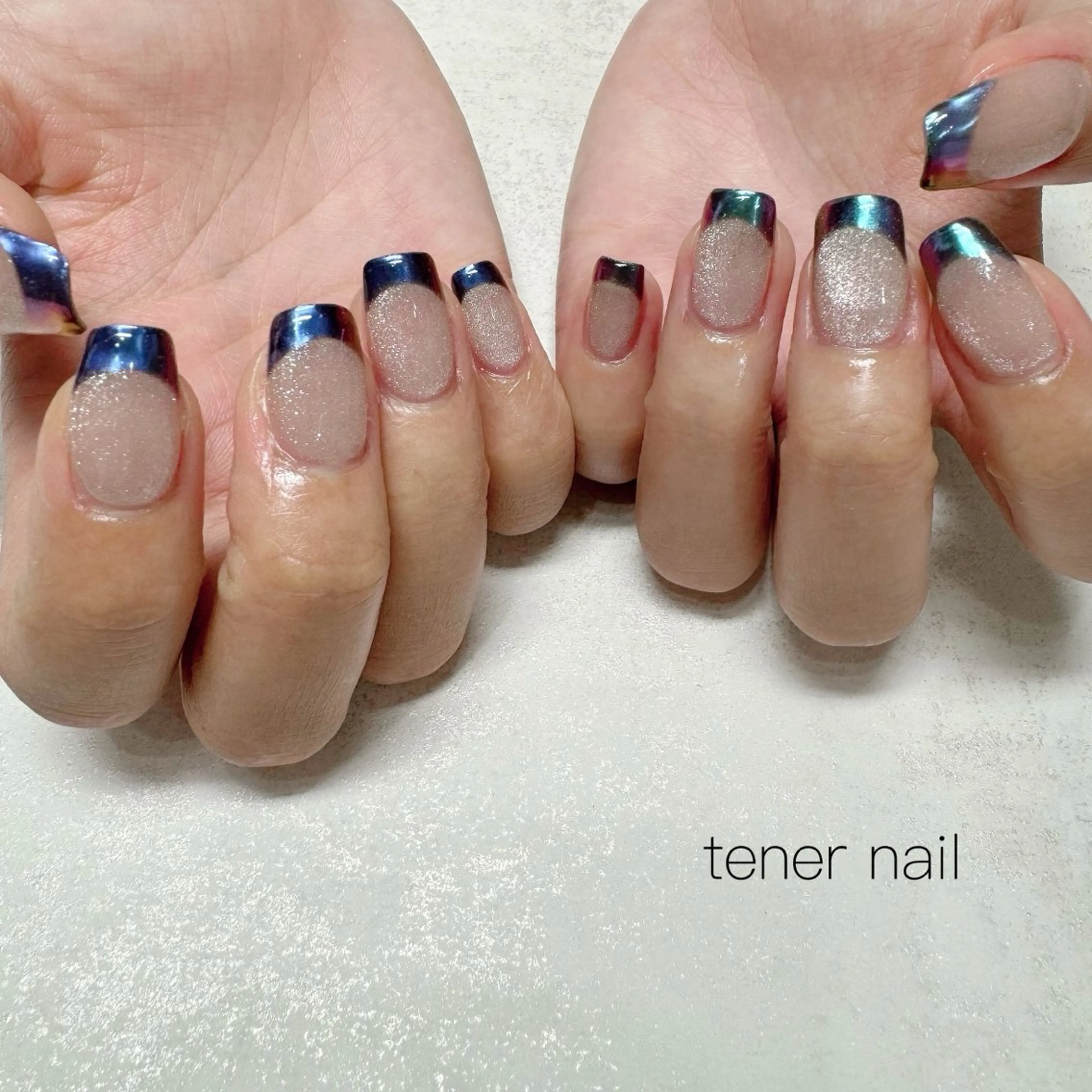 ネイル フレンチネイル ミラーネイル ハンドネイル テネルネイル tener nailのネイルデザイン
