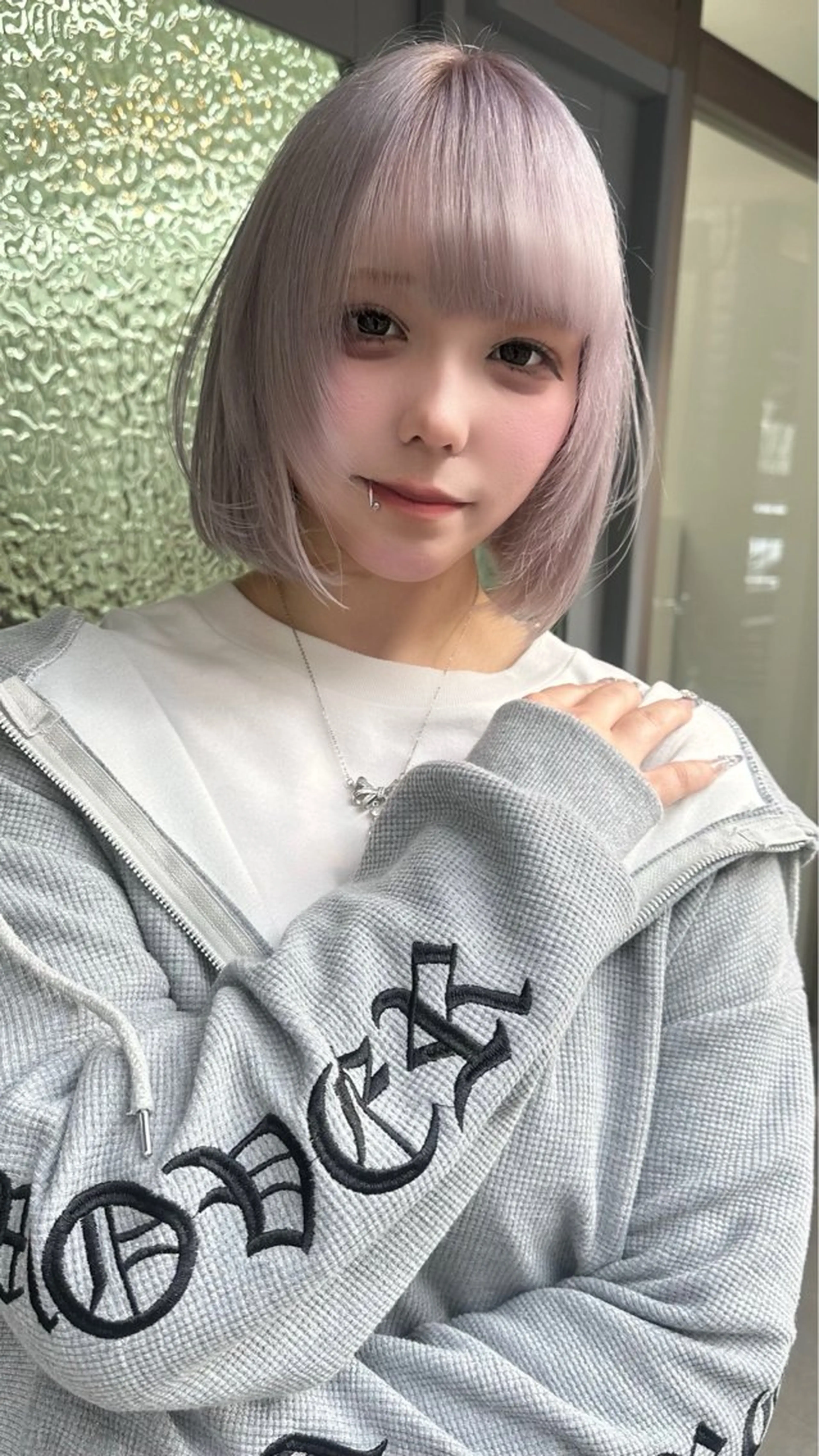カラー 透明感カラー ハイトーンカラー ピンクカラー ホワイトピンク 名古屋栄/ 複雑履歴   リカのヘアスタイル