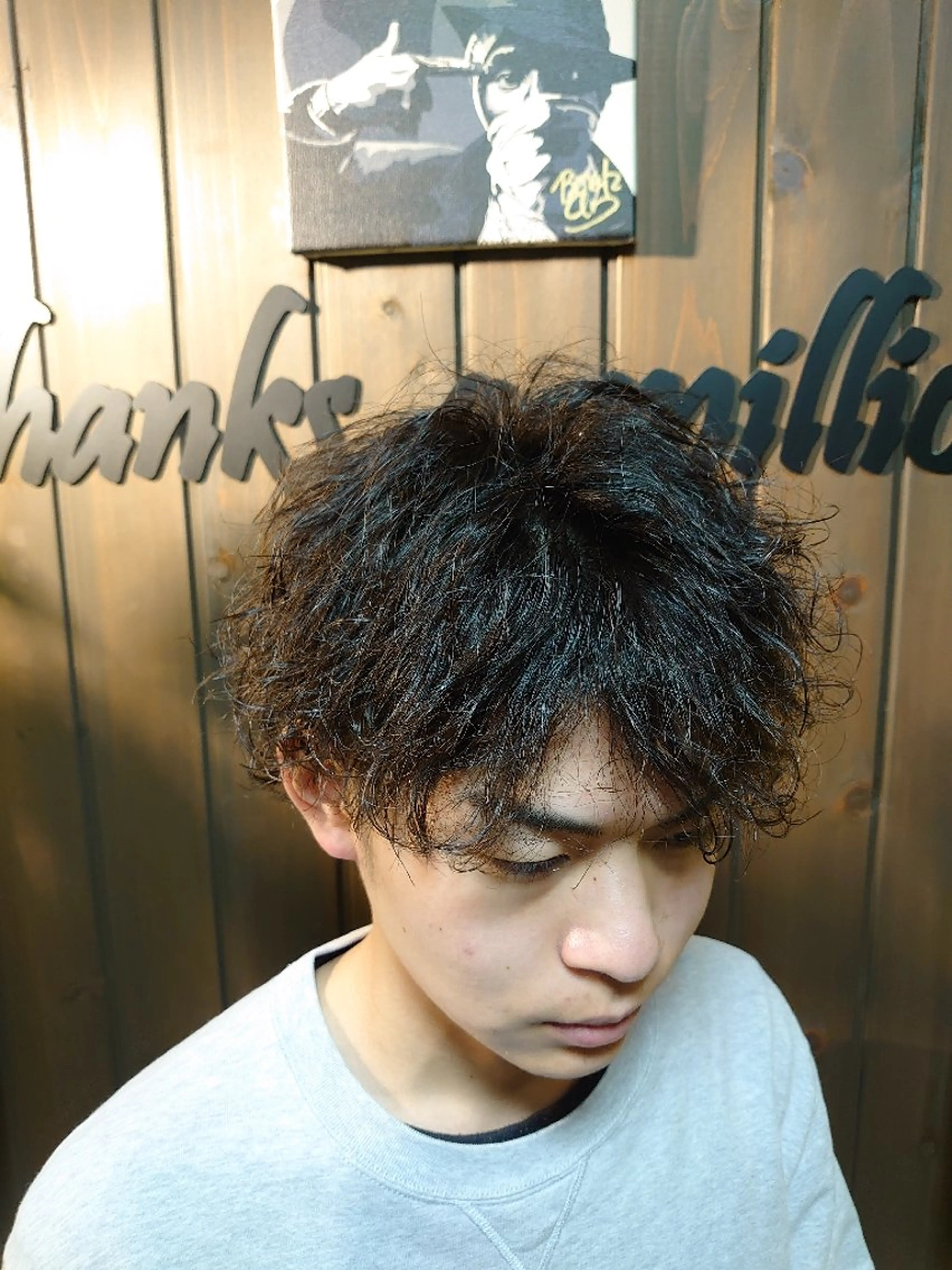パーマ ツイストスパイラルパーマ スパイラルパーマ カット 岡林 選のヘアスタイル
