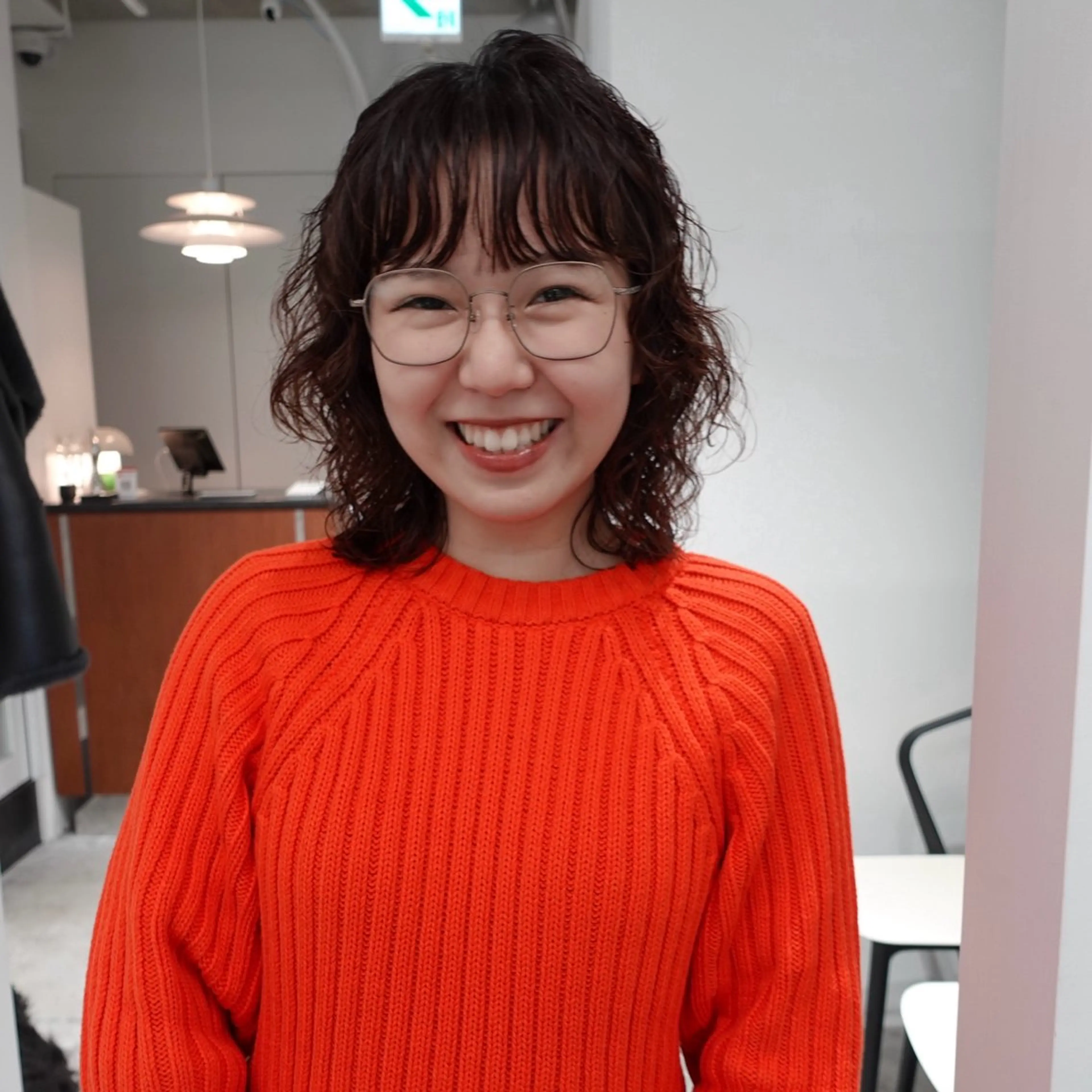 ミディアム パーマ ヘアアレンジ ミディアムパーマ レイヤーカット カット パーマ 🌐サトウ リョウ🌐のヘアスタイル