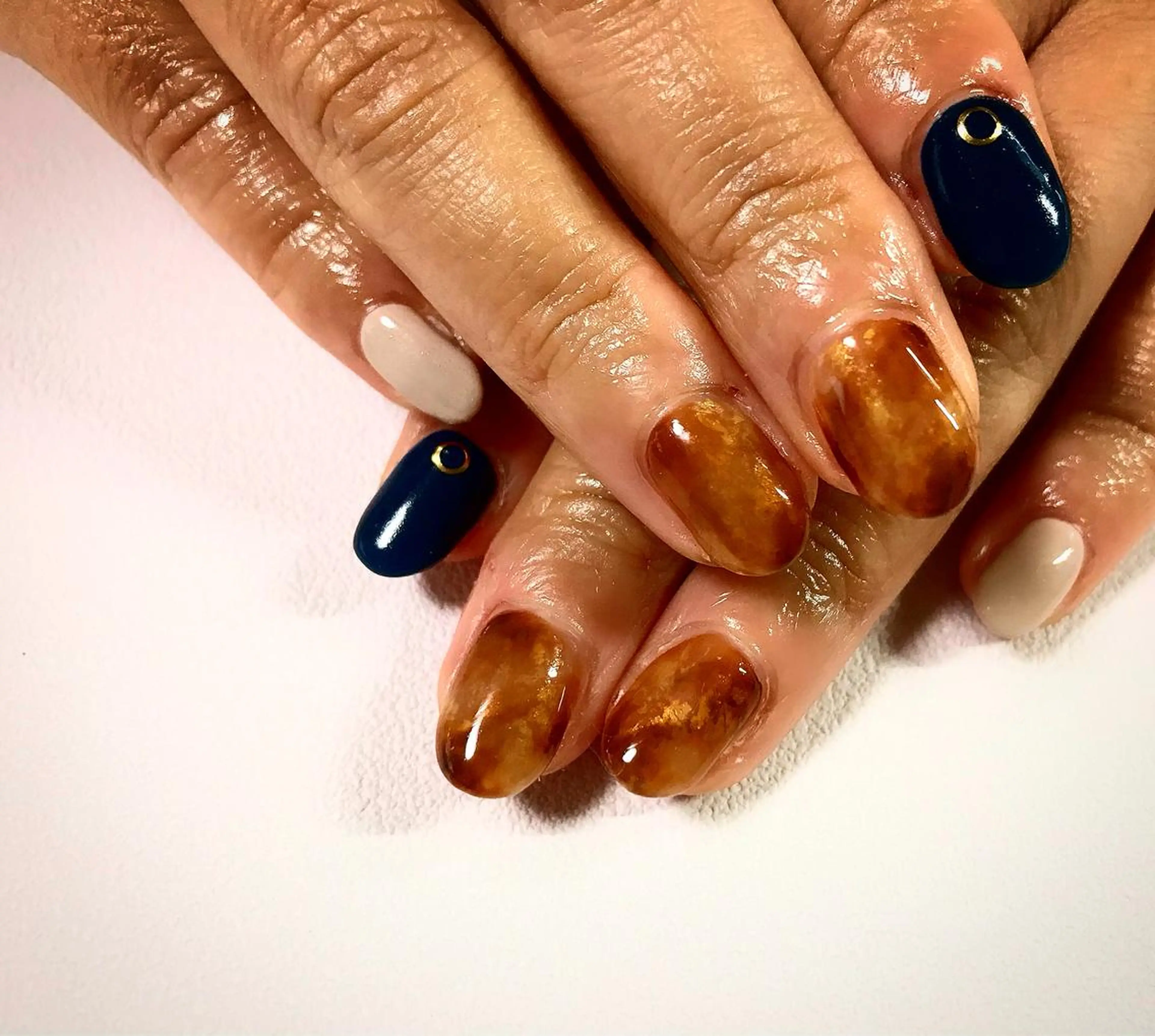 ネイル べっ甲ネイル kikinail 溝の口のネイルデザイン