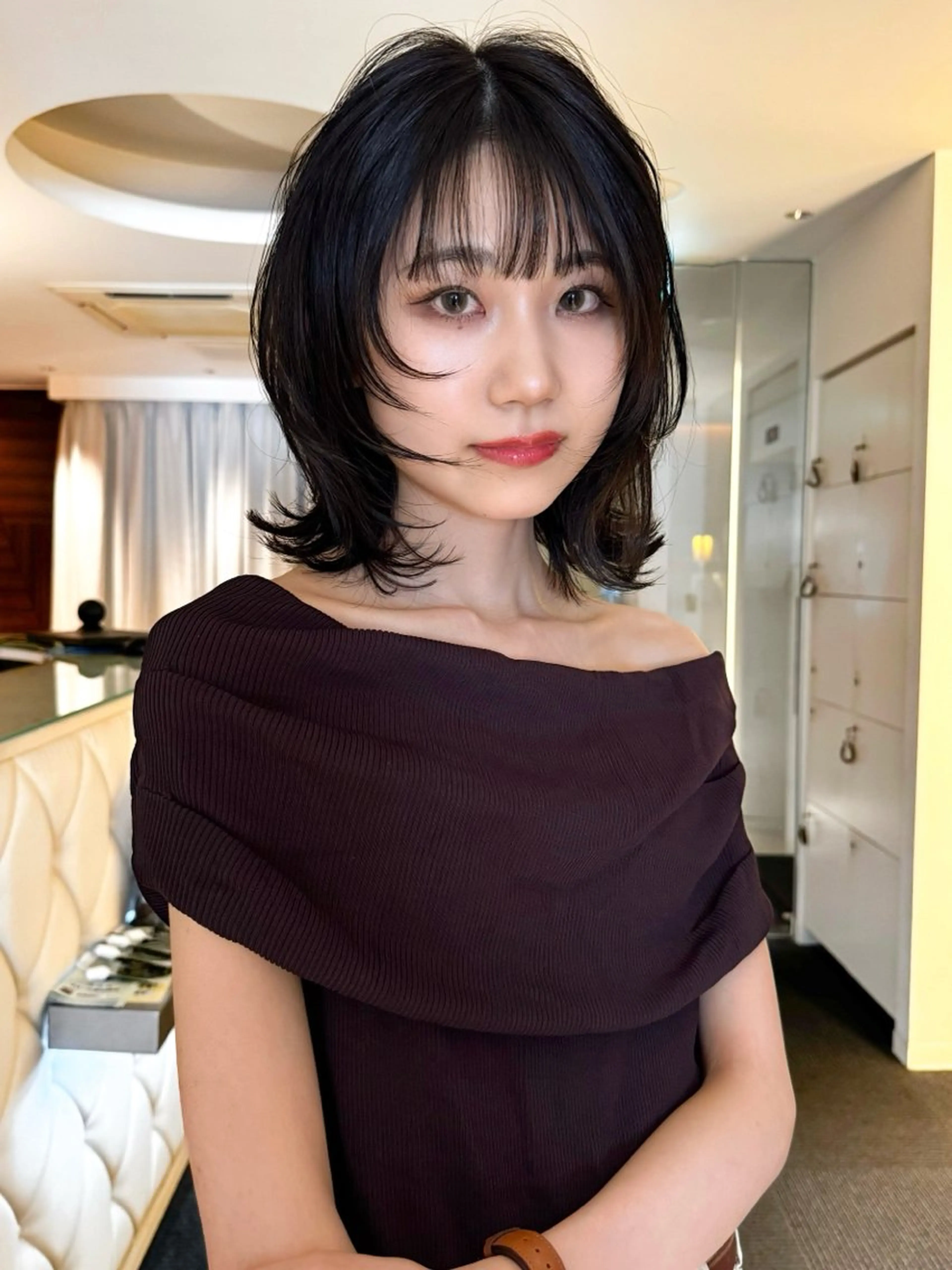 ミディアム ボブ レイヤーカット モデル募集/山田蓮/ レイヤーボブのヘアスタイル