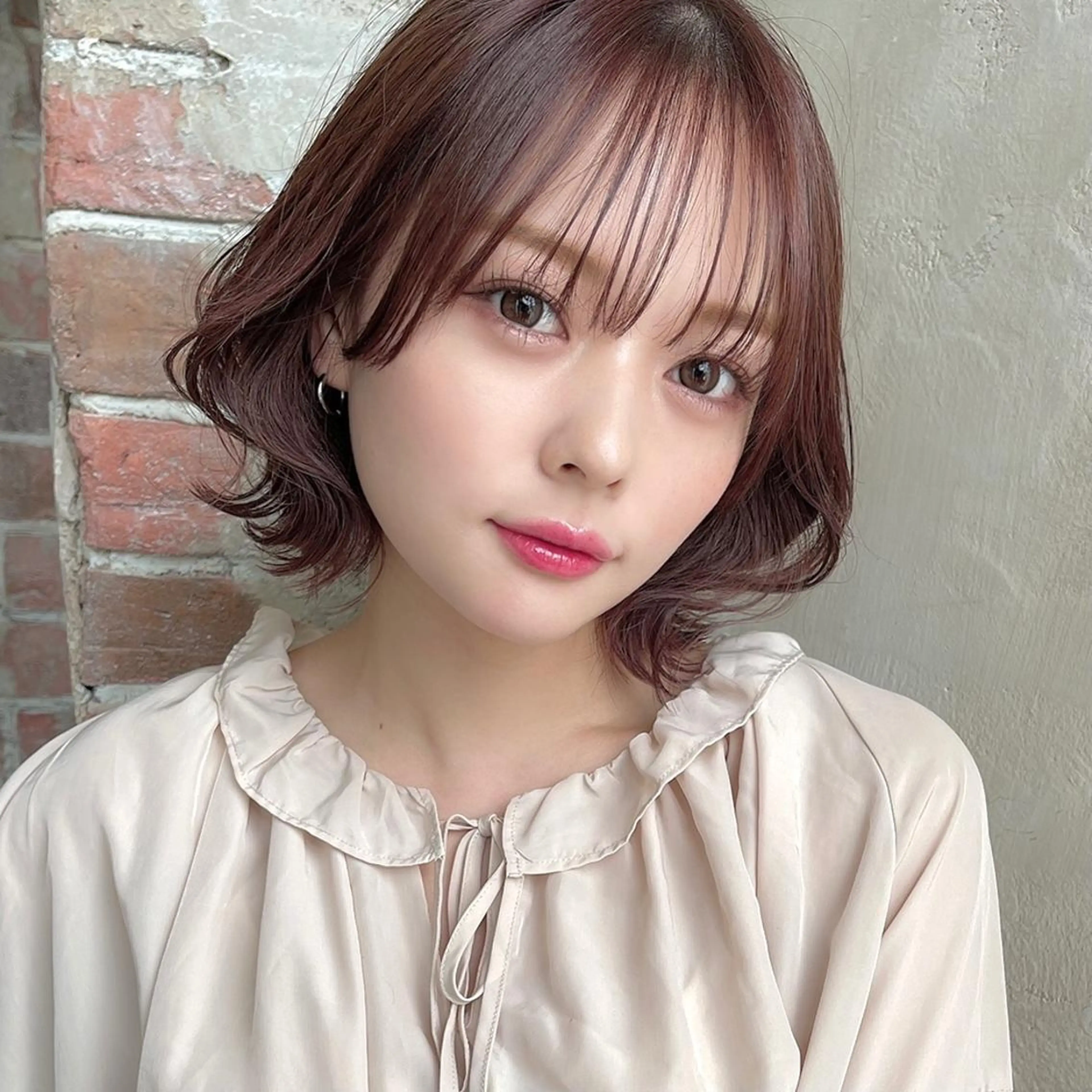 ミディアム カラー ヘアアレンジ イルミナカラー ボブ くびれヘア 髪質改善 外ハネヘア 日本一の小顔カット/ ボブ/顔周り/韓国のヘアスタイル