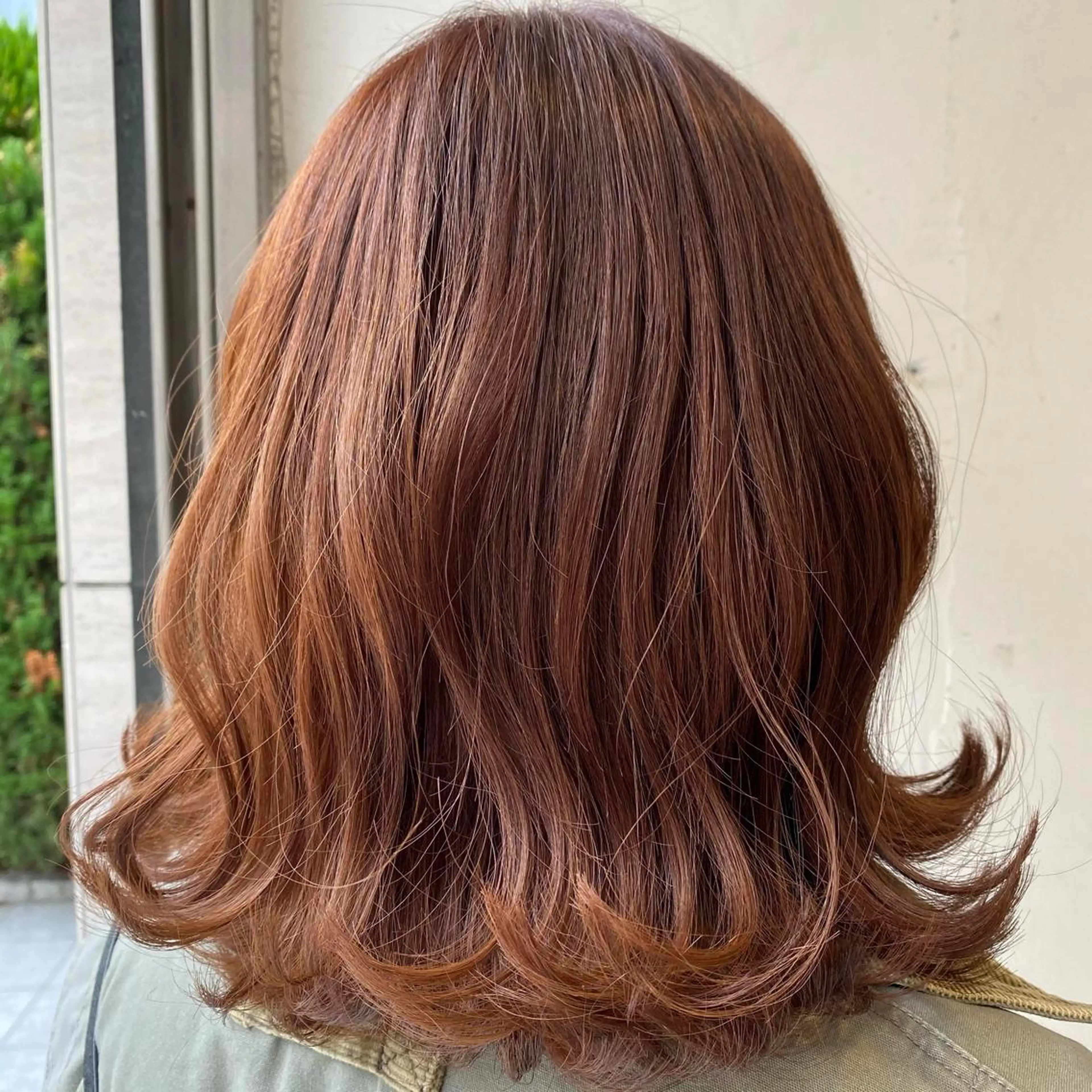 ミディアム カラー ブラウンカラー オレンジ オレンジブラウン 💚 nao💚のヘアスタイル