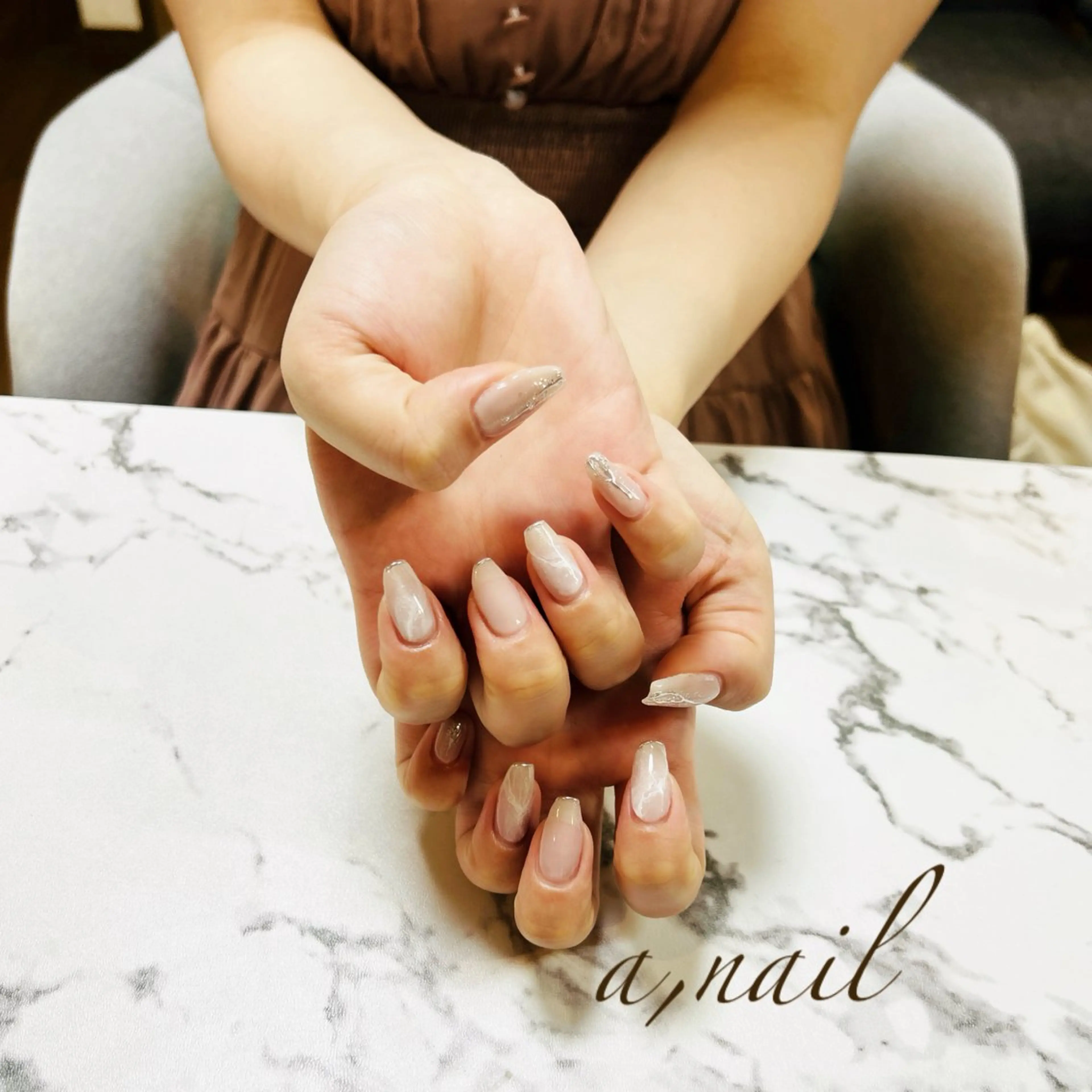 ネイル フレンチネイル グラデーション キラキラネイル ラメ(グリッター) ラメグラデーション ハンドネイル ネイルサロン エーネイルのネイルデザイン