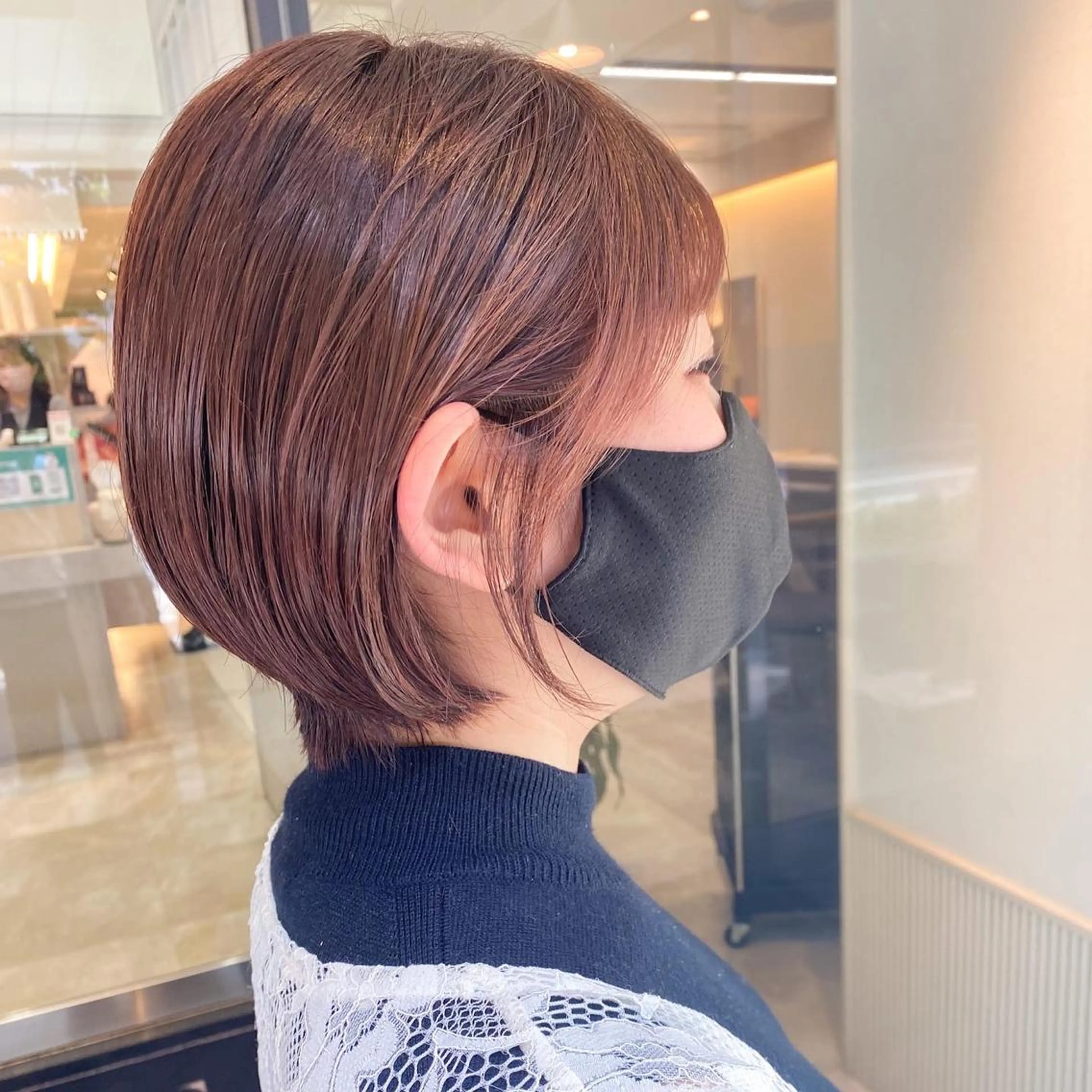 ショート カラー ショートボブ 丸みショート ボブ ショートヘア 小顔カット 木原良 (キハラ リョウ)のヘアスタイル