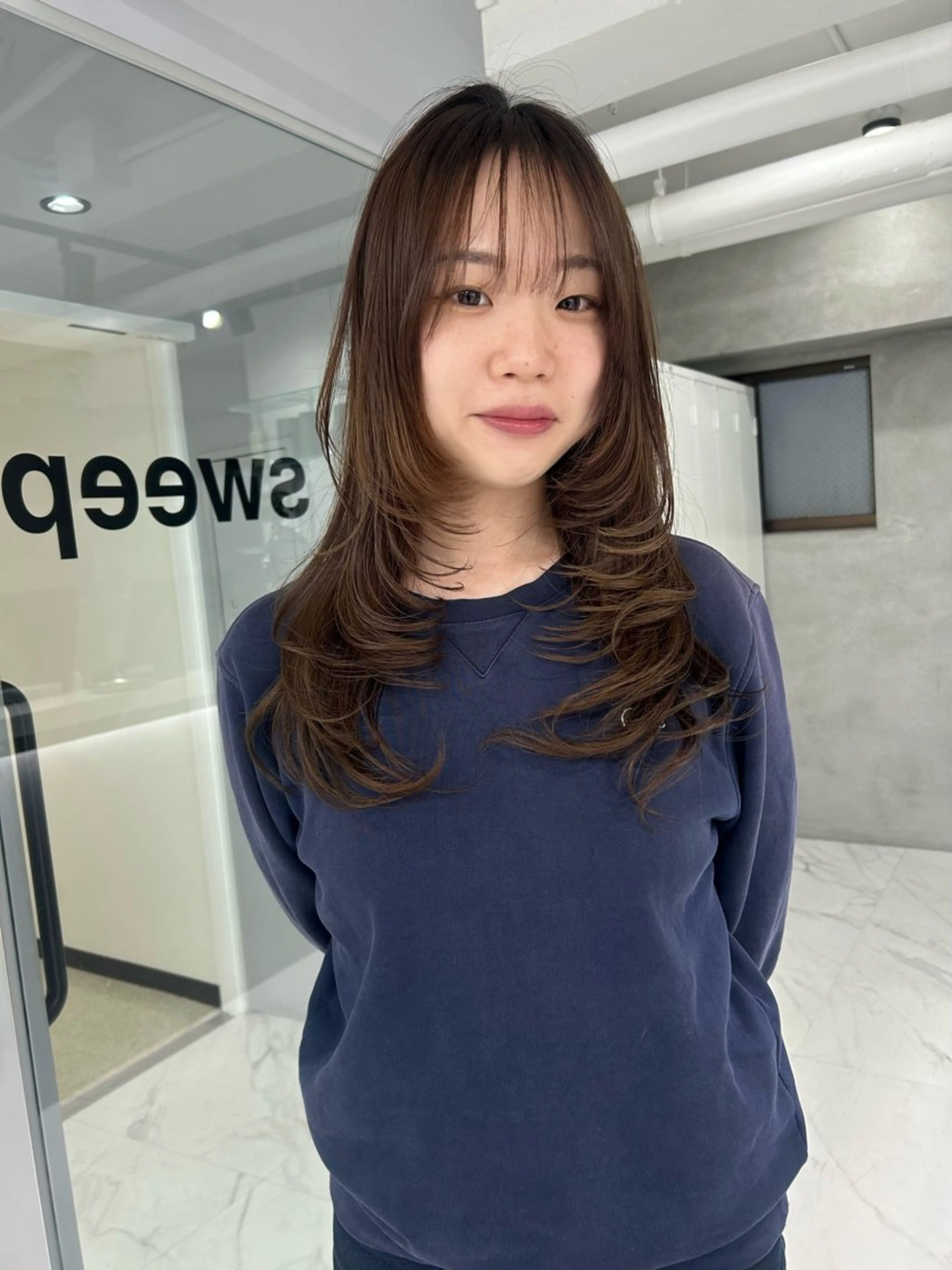 セミロング 顔周りカット カット ️💜akari💜 ハイトーン/レイヤーのヘアスタイル