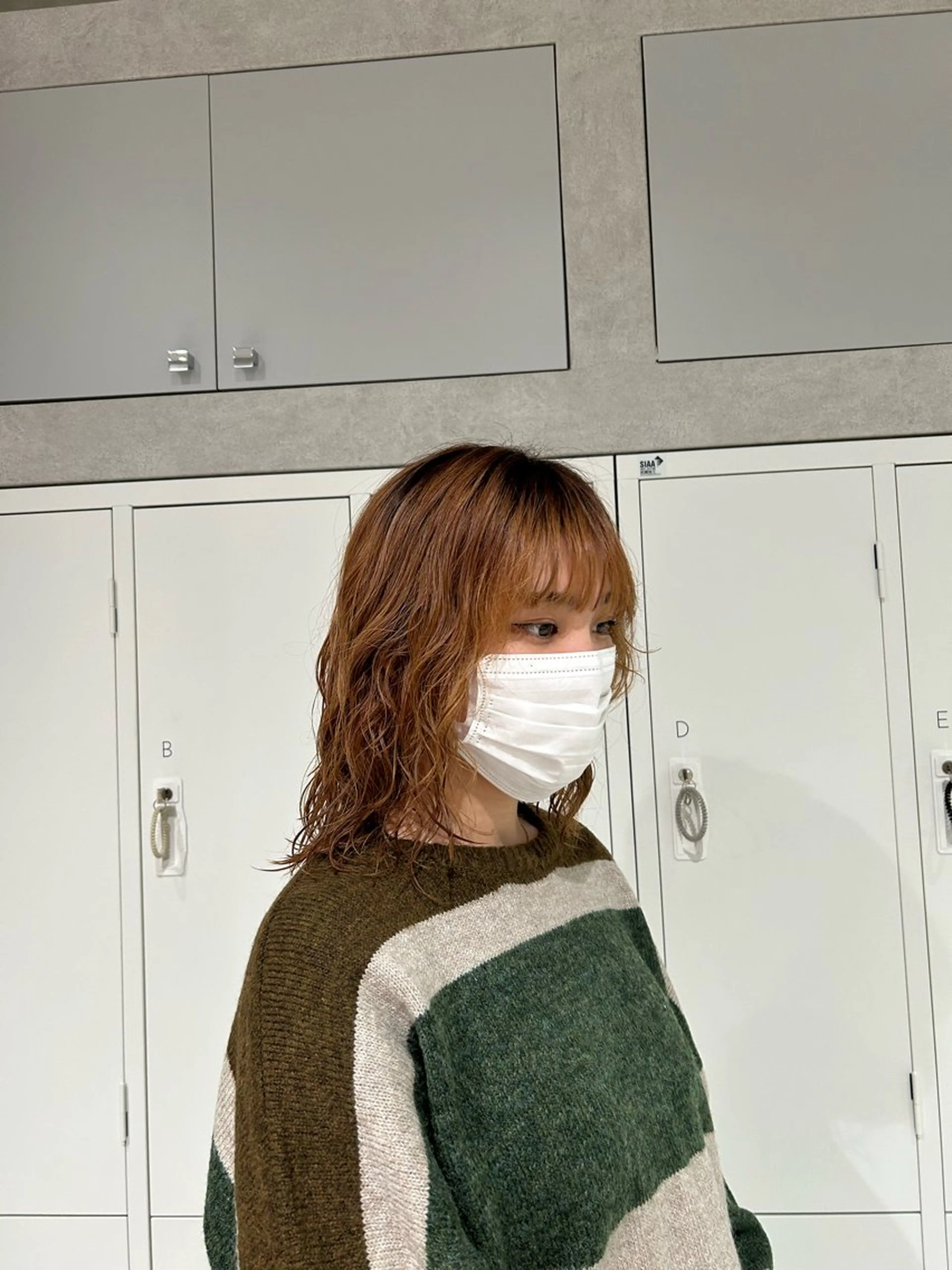 ミディアム ミディアムパーマ レイヤーカット やまぐち まなみのヘアスタイル
