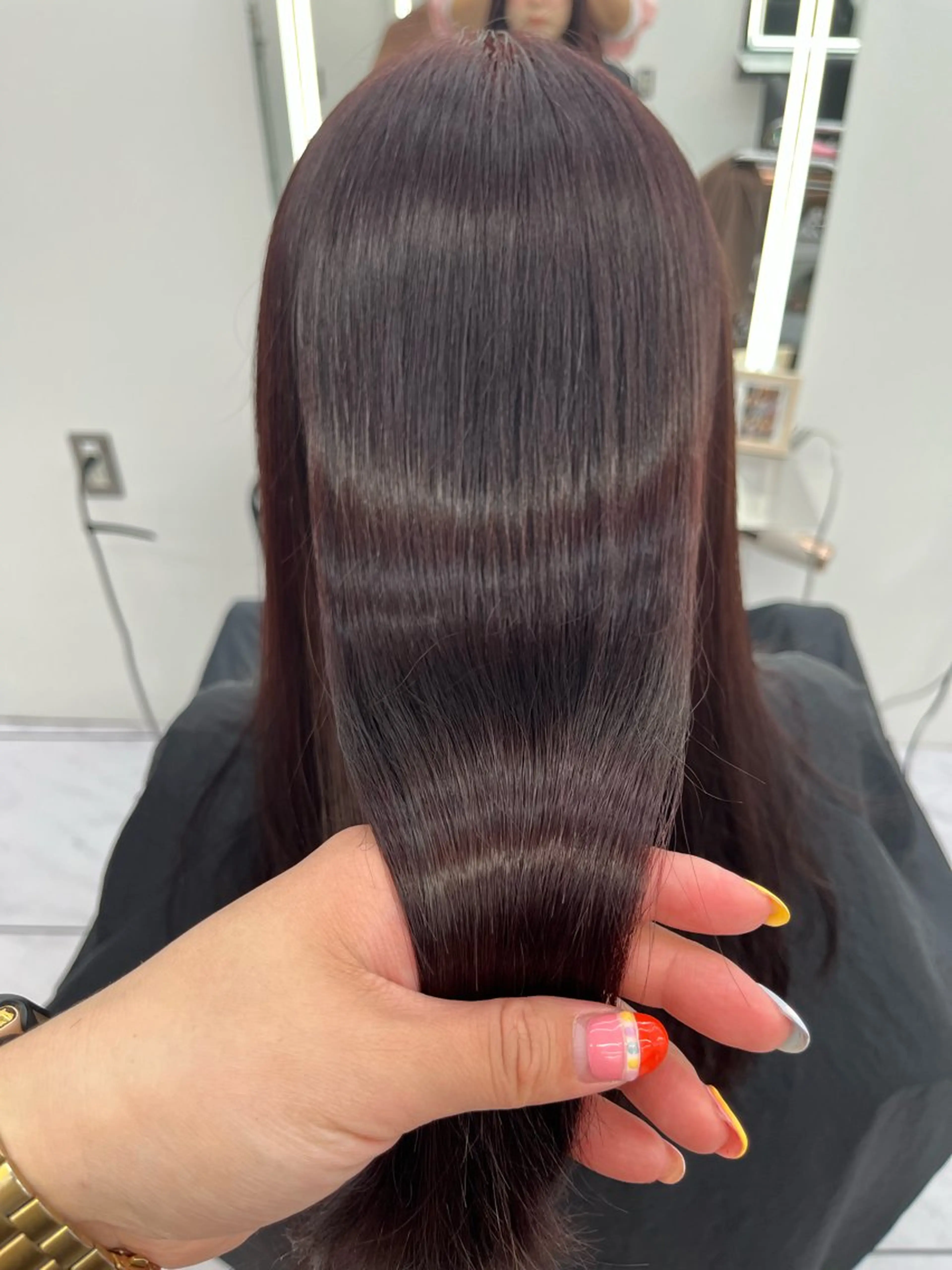 セミロング 髪質改善 縮毛矯正 トリートメント カット 縮毛矯正 トリートメント 髪質改善縮毛矯正/暖 色カラー/ウエダカナのヘアスタイル