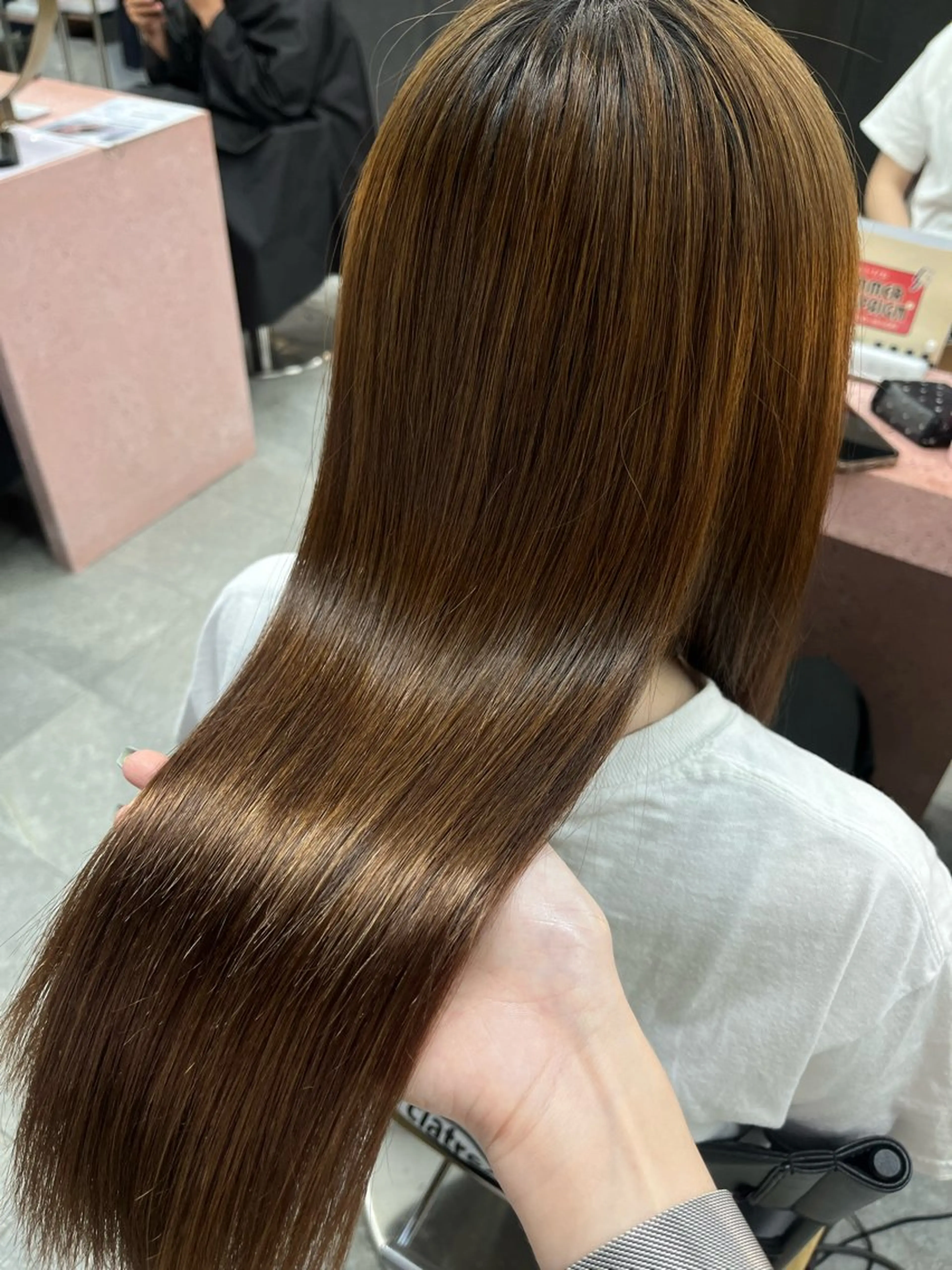 ロング カット 縮毛矯正 トリートメント オリーブ/レイヤー/ 酸性ストレート/ゆなのヘアスタイル