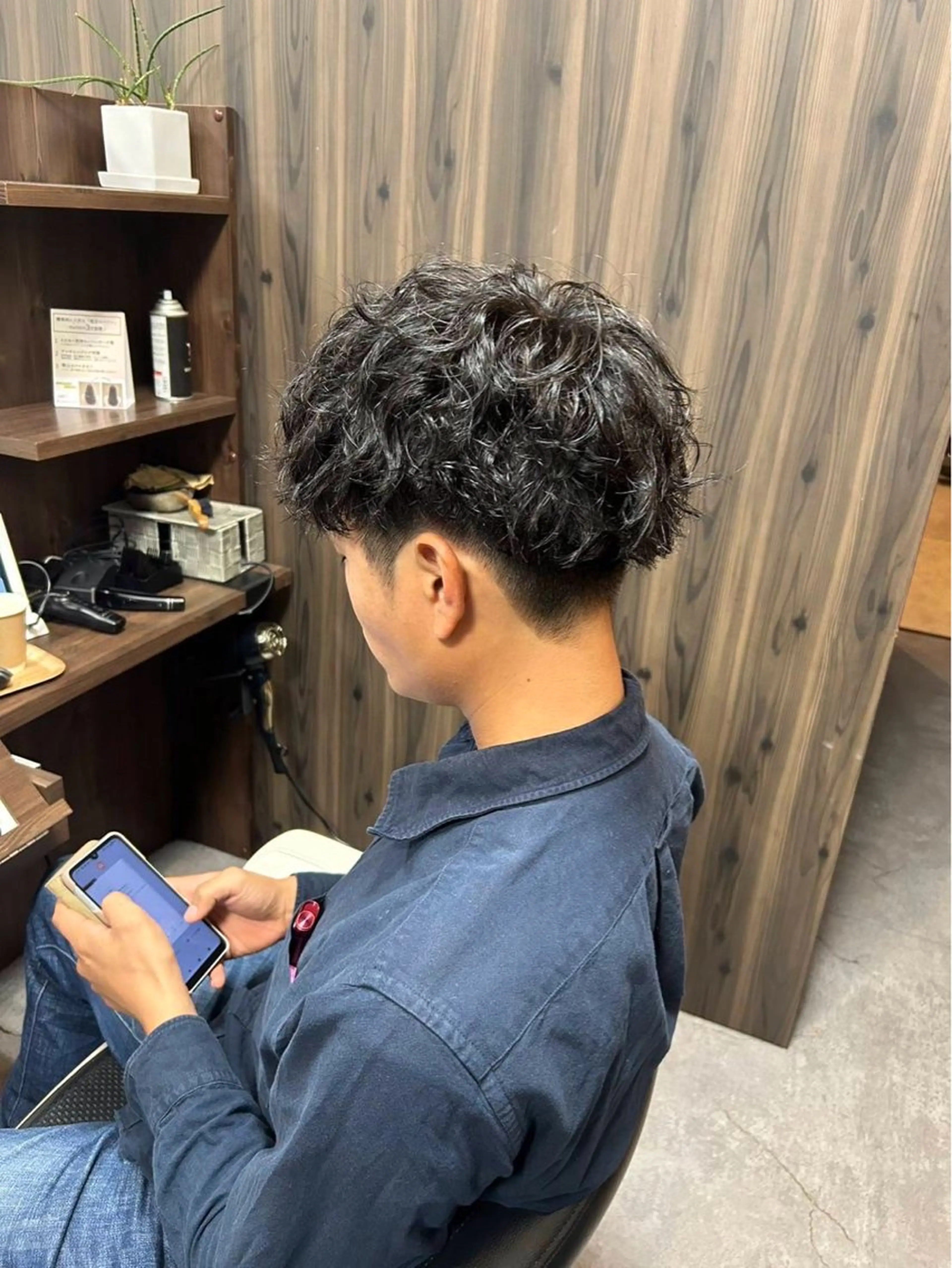 ショート カラー パーマ メンズ KIRAVI 【キラヴィ】三宮店所属・ミナミ/メンズ メンズパーマ/眉毛のヘアスタイル