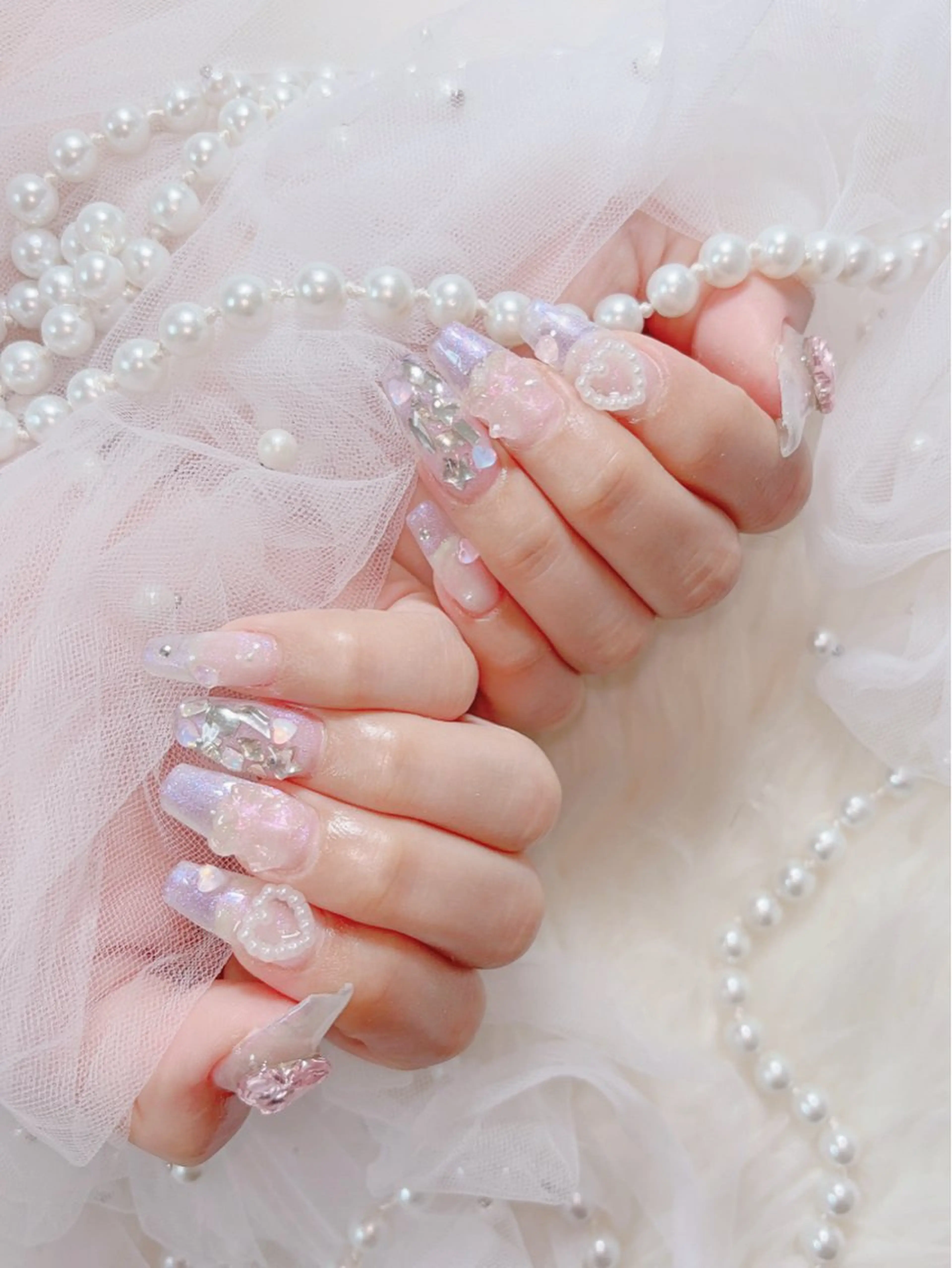 セミロング ハンドネイル Hanaai Salon新大久保店のネイルデザイン