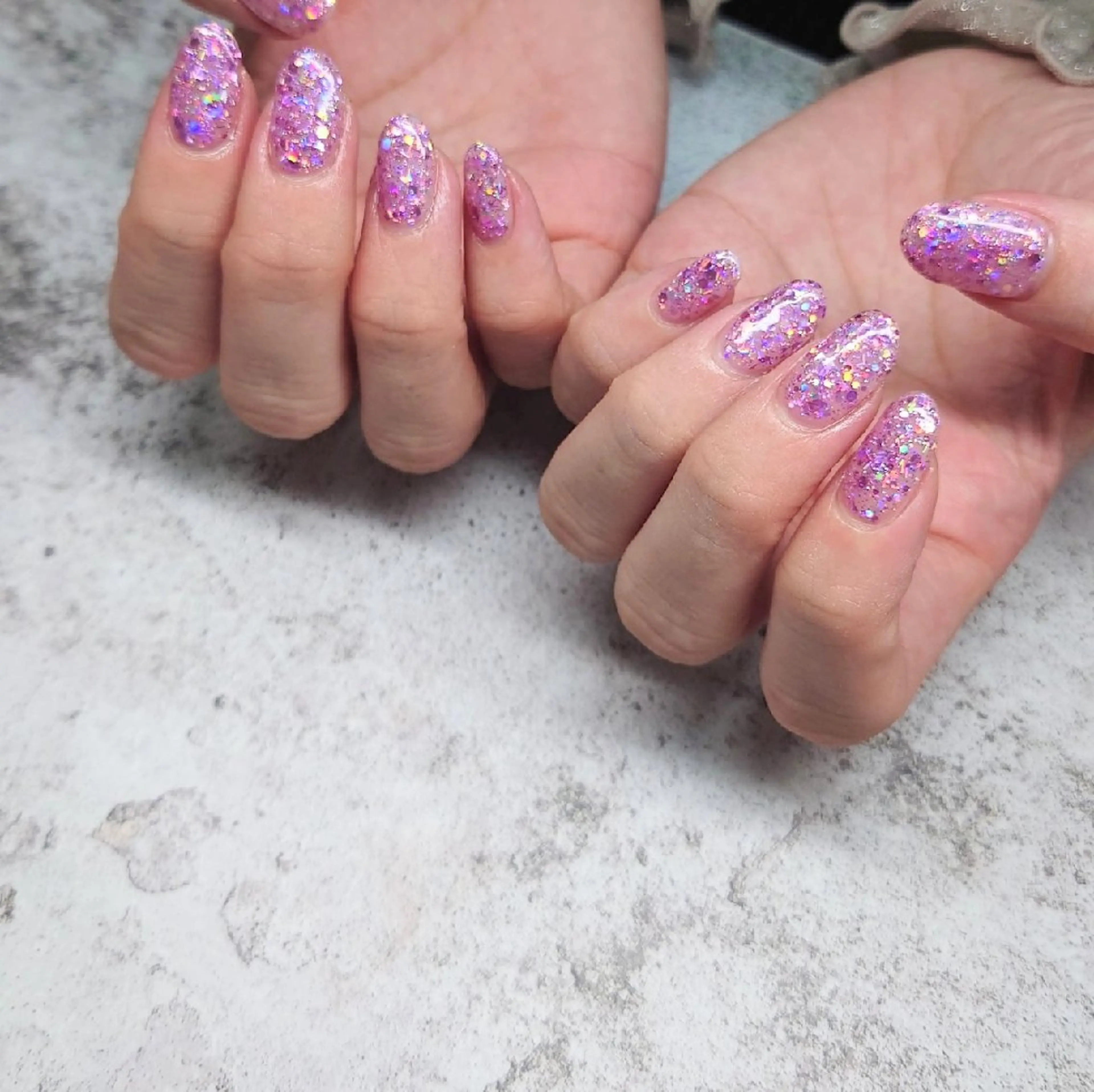 ネイル ラメ(グリッター) ピンク atelier -02tsuboのネイルデザイン