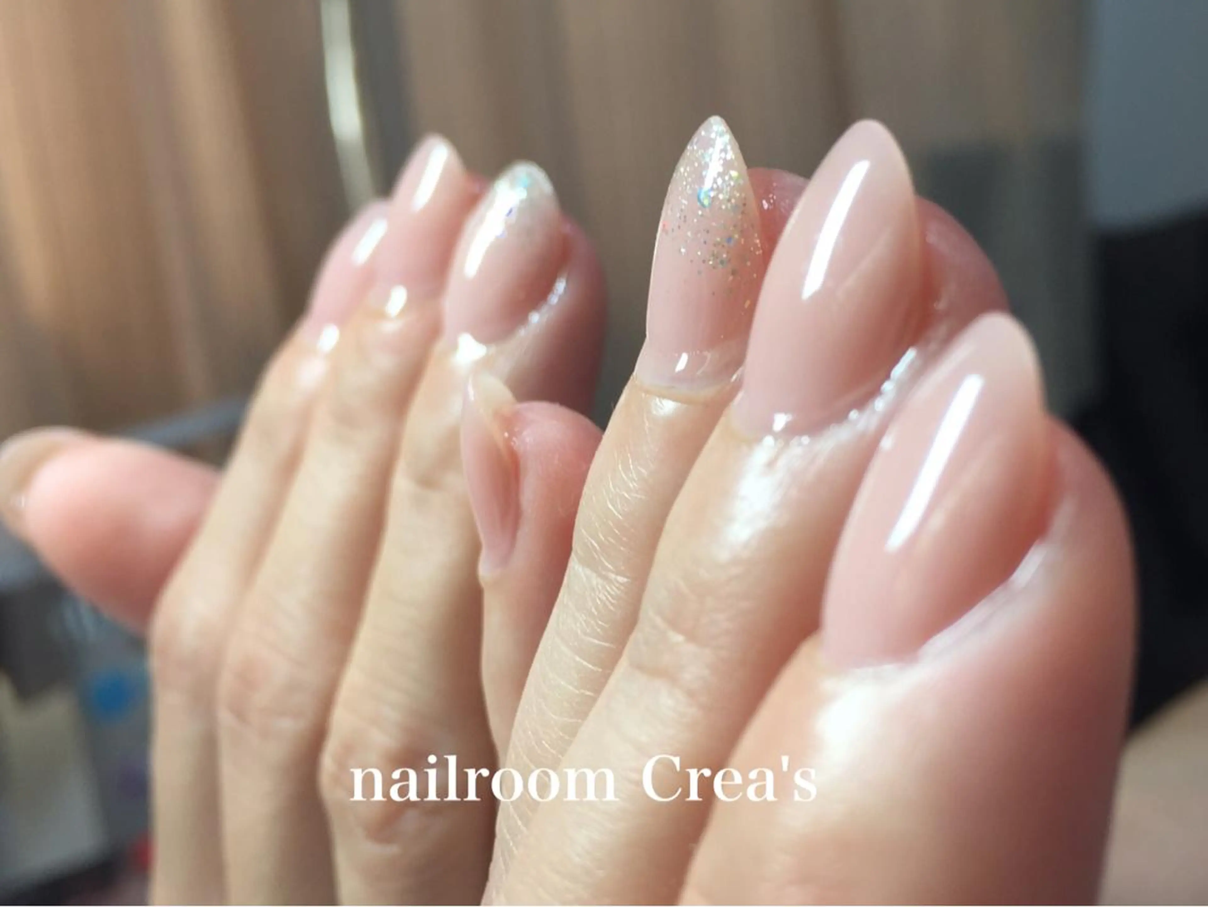 ネイル ジェルネイル 氷ネイル・うるうるネイル ワンカラーネイル nailroom Crea'sのネイルデザイン