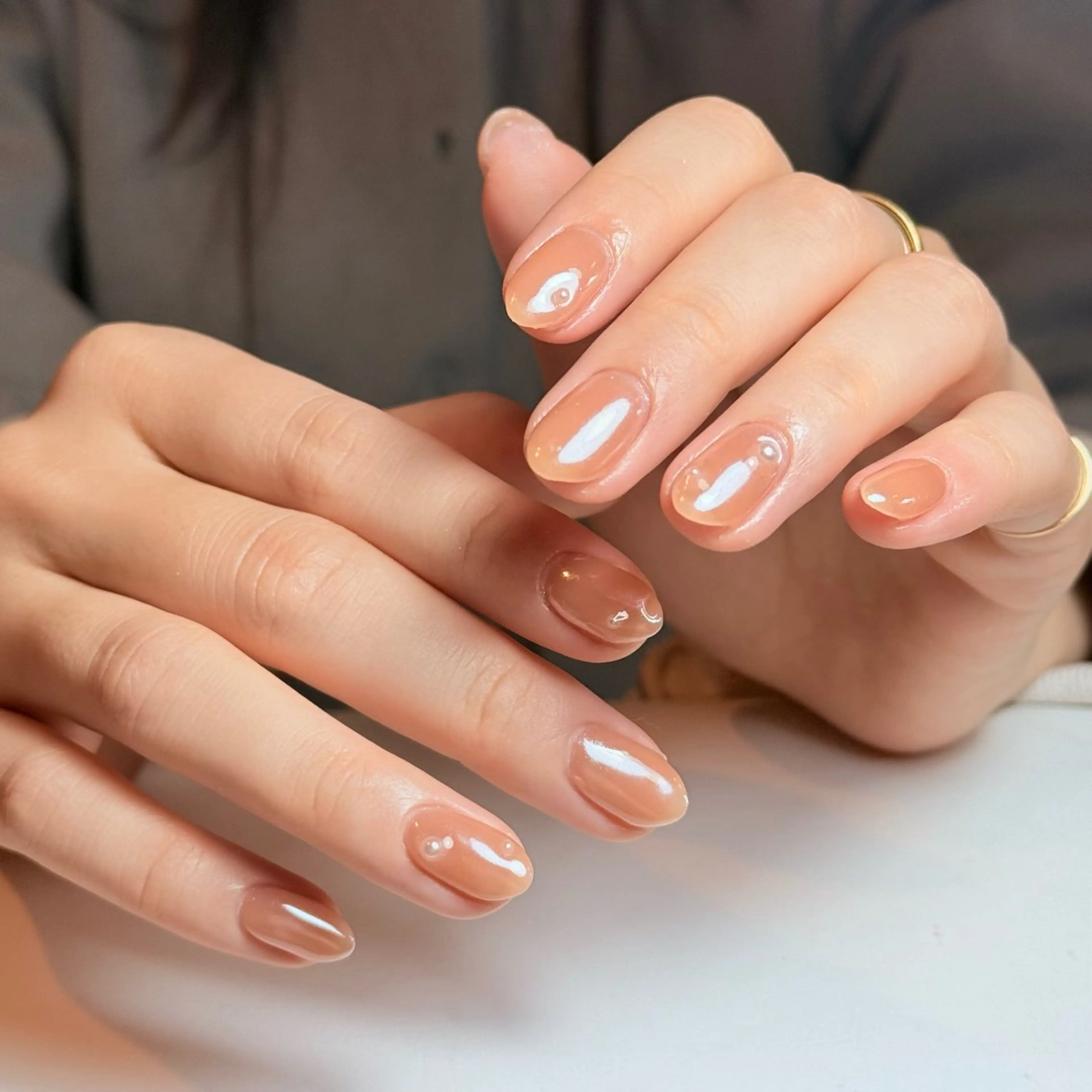 ネイル チークネイル フレンチネイル グラデーション キラキラネイル 韓国ネイル ハンドネイル Risa_ Nailのネイルデザイン