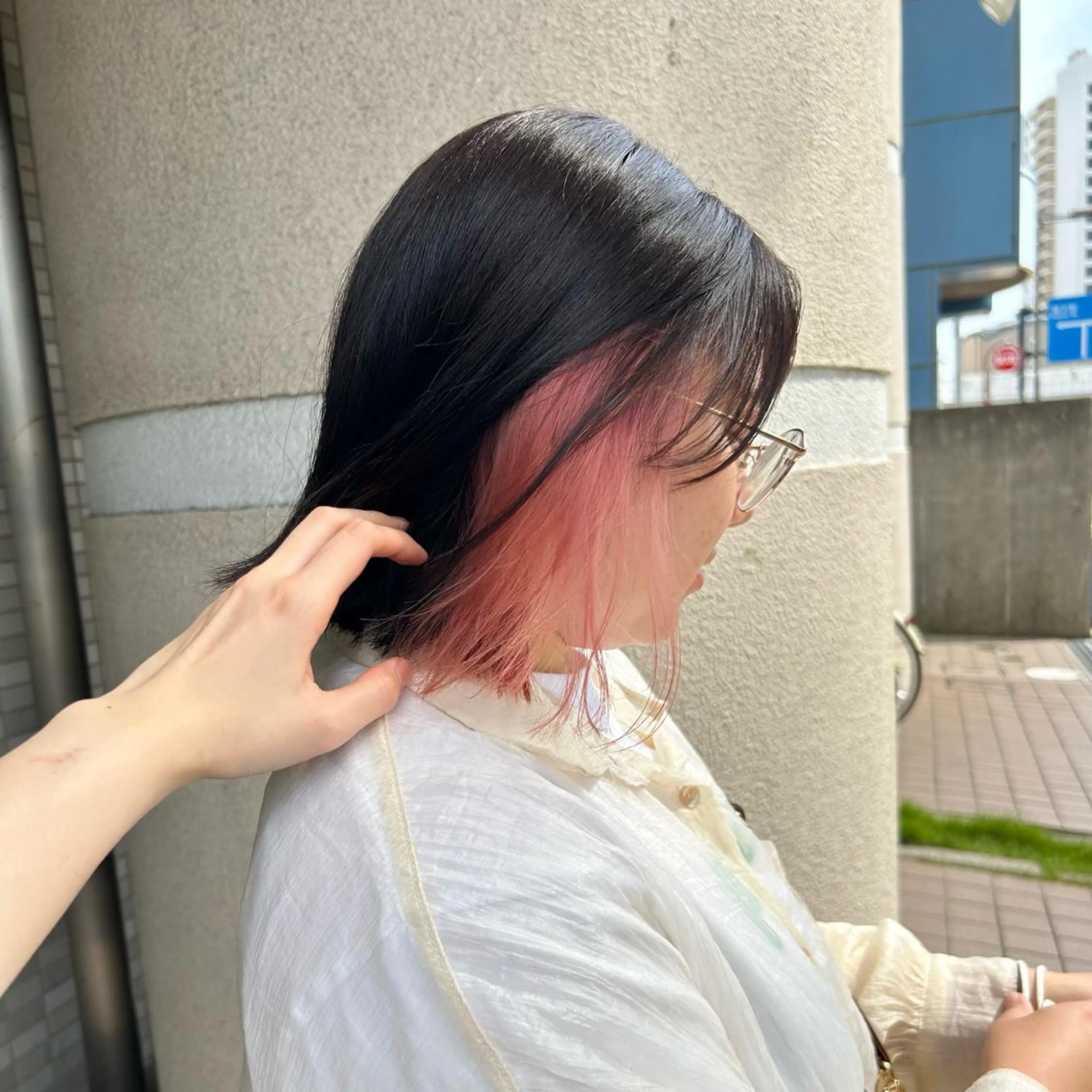 ミディアム ダブルカラー/韓国 ヘア/さわのあかねのヘアスタイル