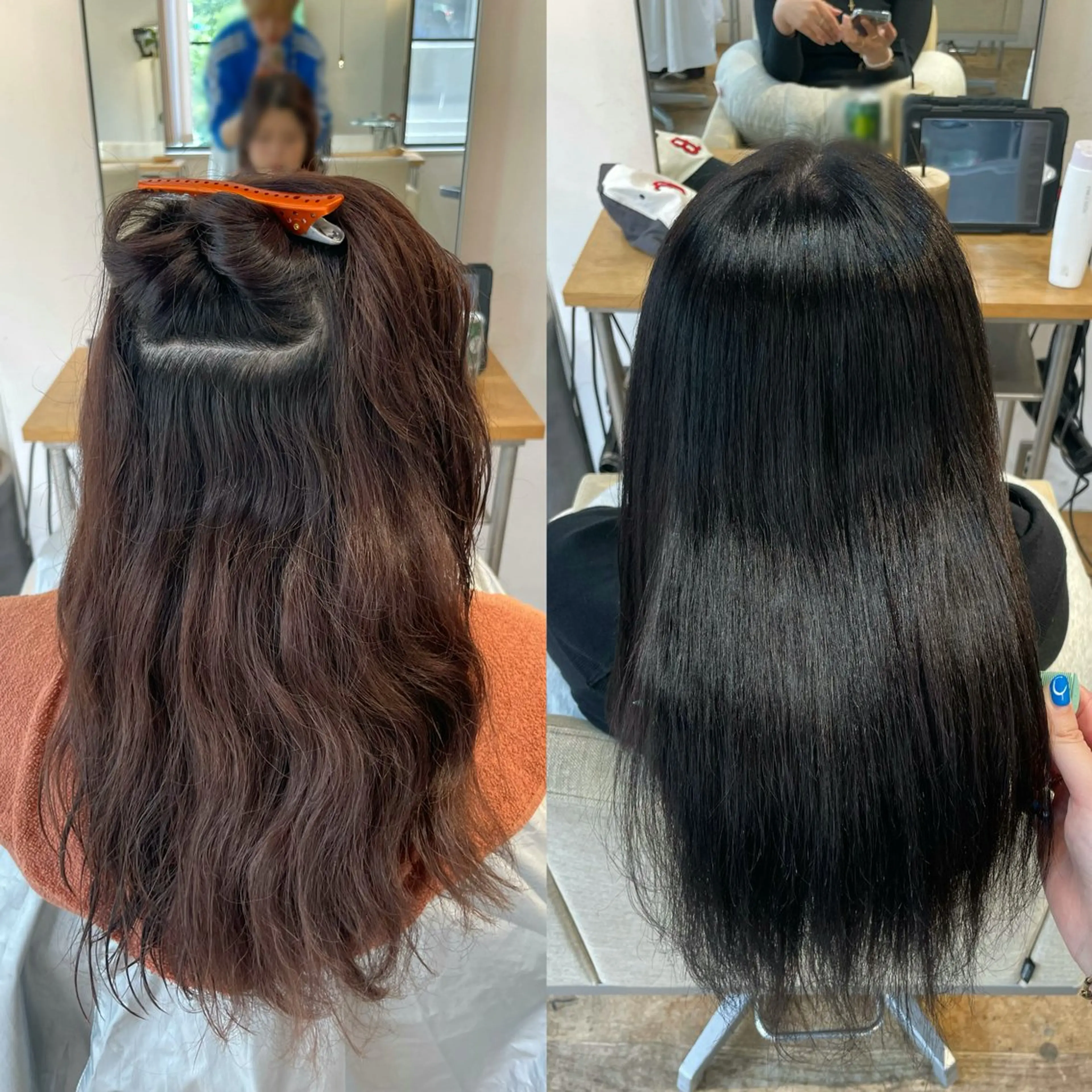 セミロング 顔周りカット 縮毛矯正 カット ヘアカラー 縮毛矯正 BELO 大阪店所属・BELO OSAKA カエデのヘアスタイル